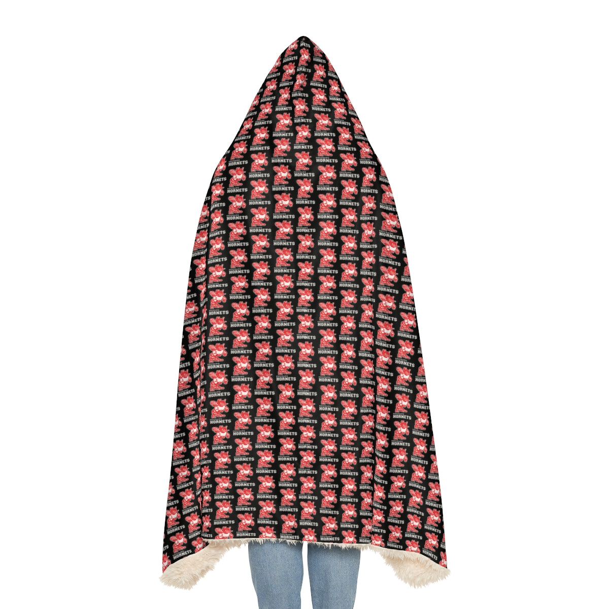 Black Freeburg Hornet with words Snuggle Blanket