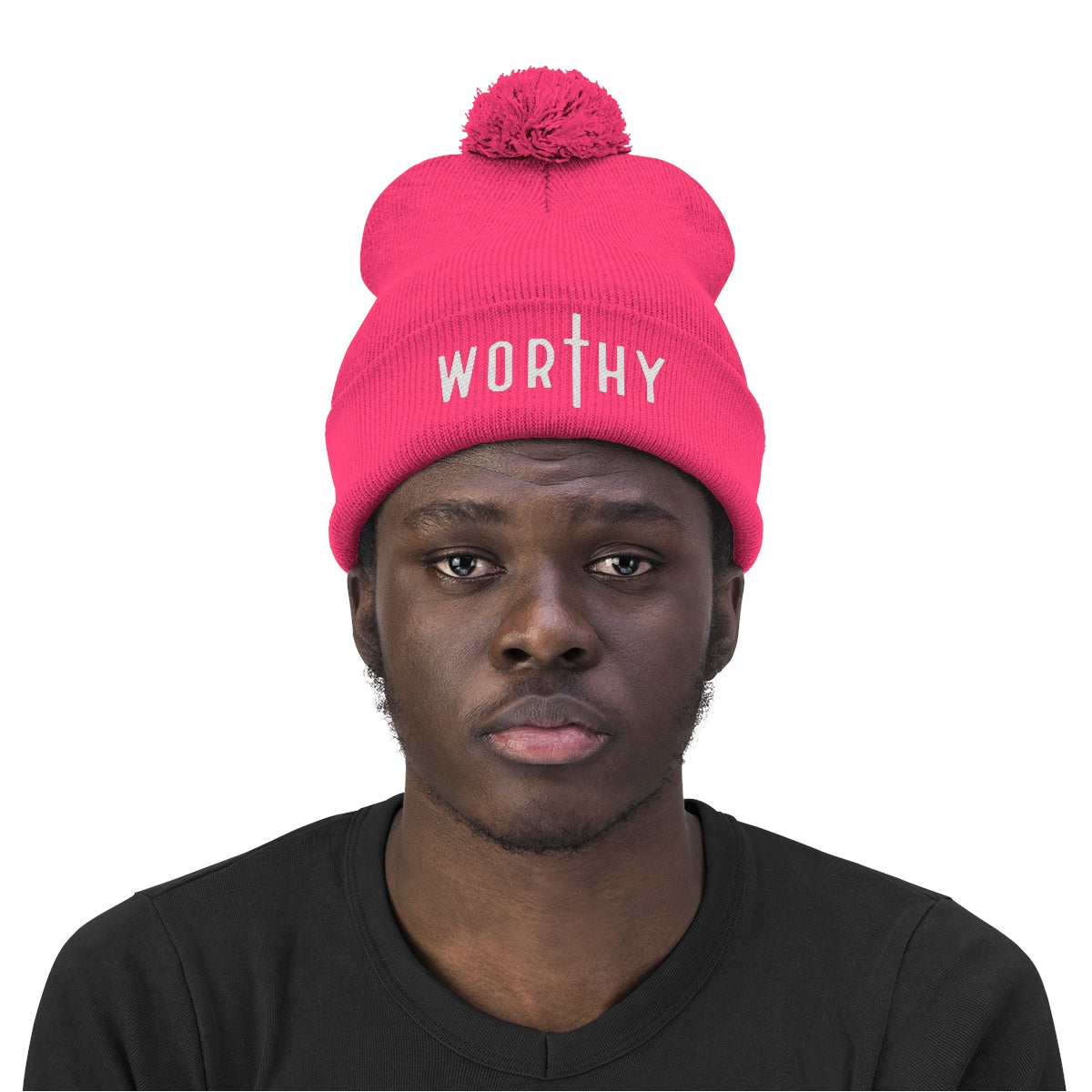 "Worthy" Pom Pom Beanie