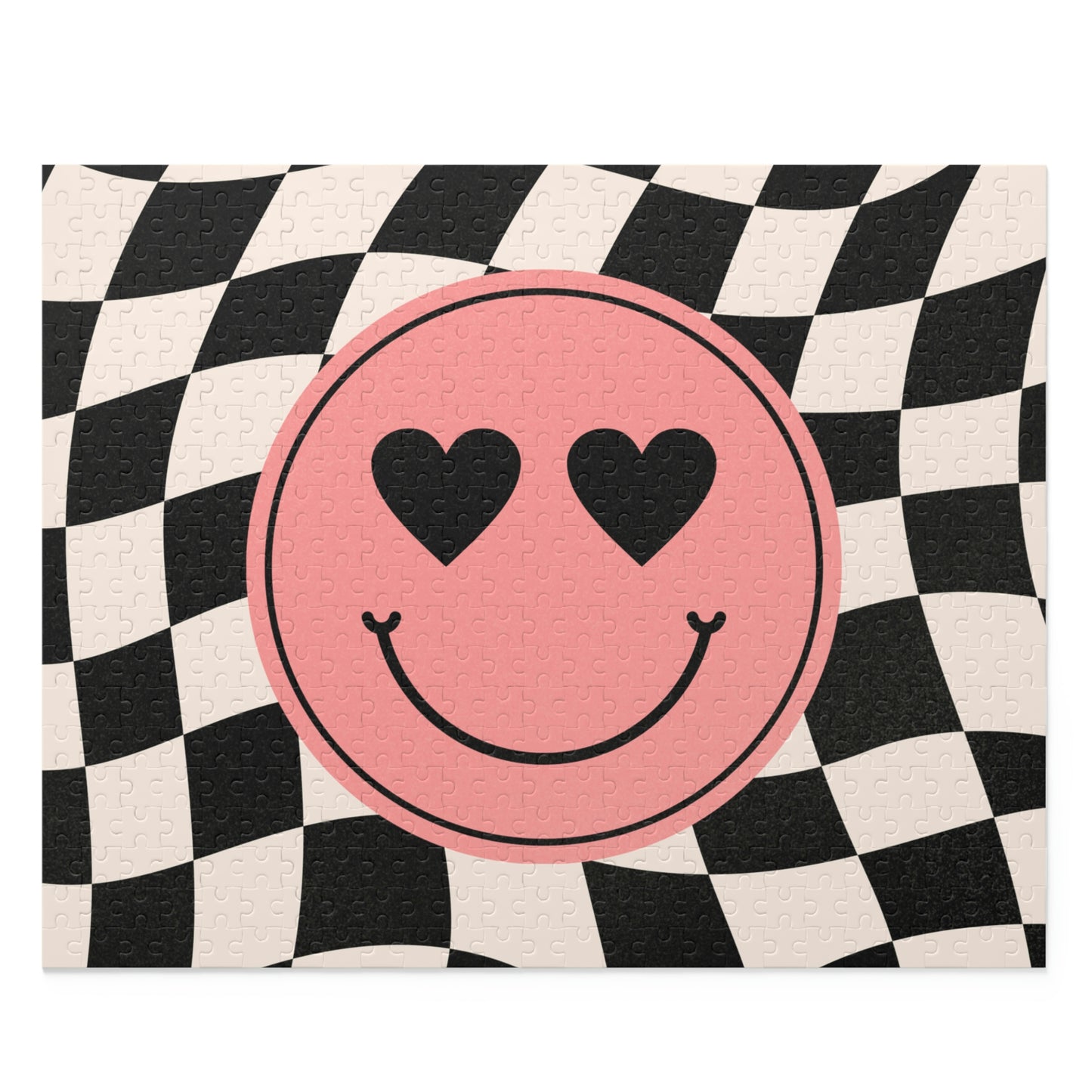 Heart Smiley Face Checkered Puzzle (120, 252, 500-Piece)