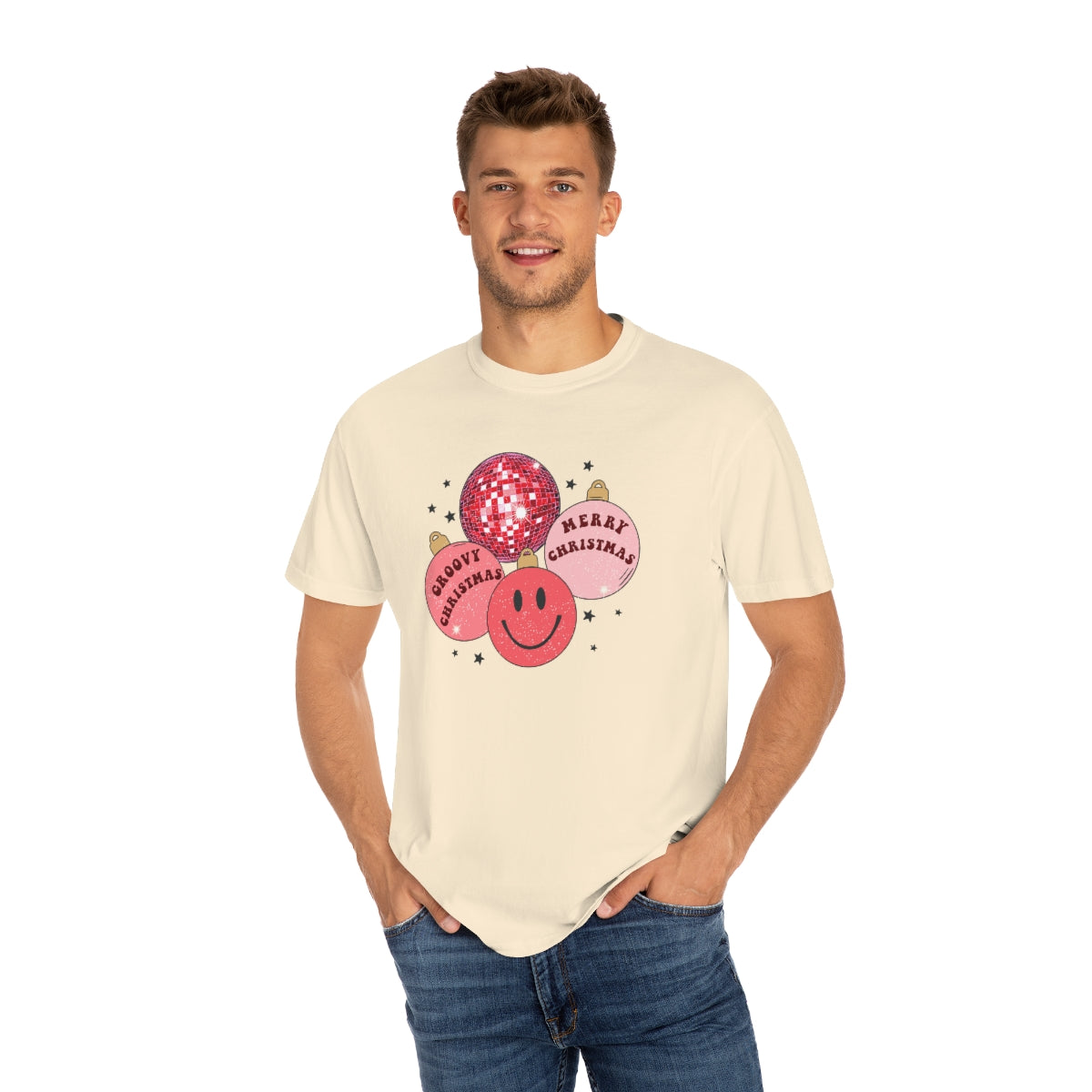 Groovy Christmas Unisex Garment-Dyed Comfort Colors PREMIUM T-shirt