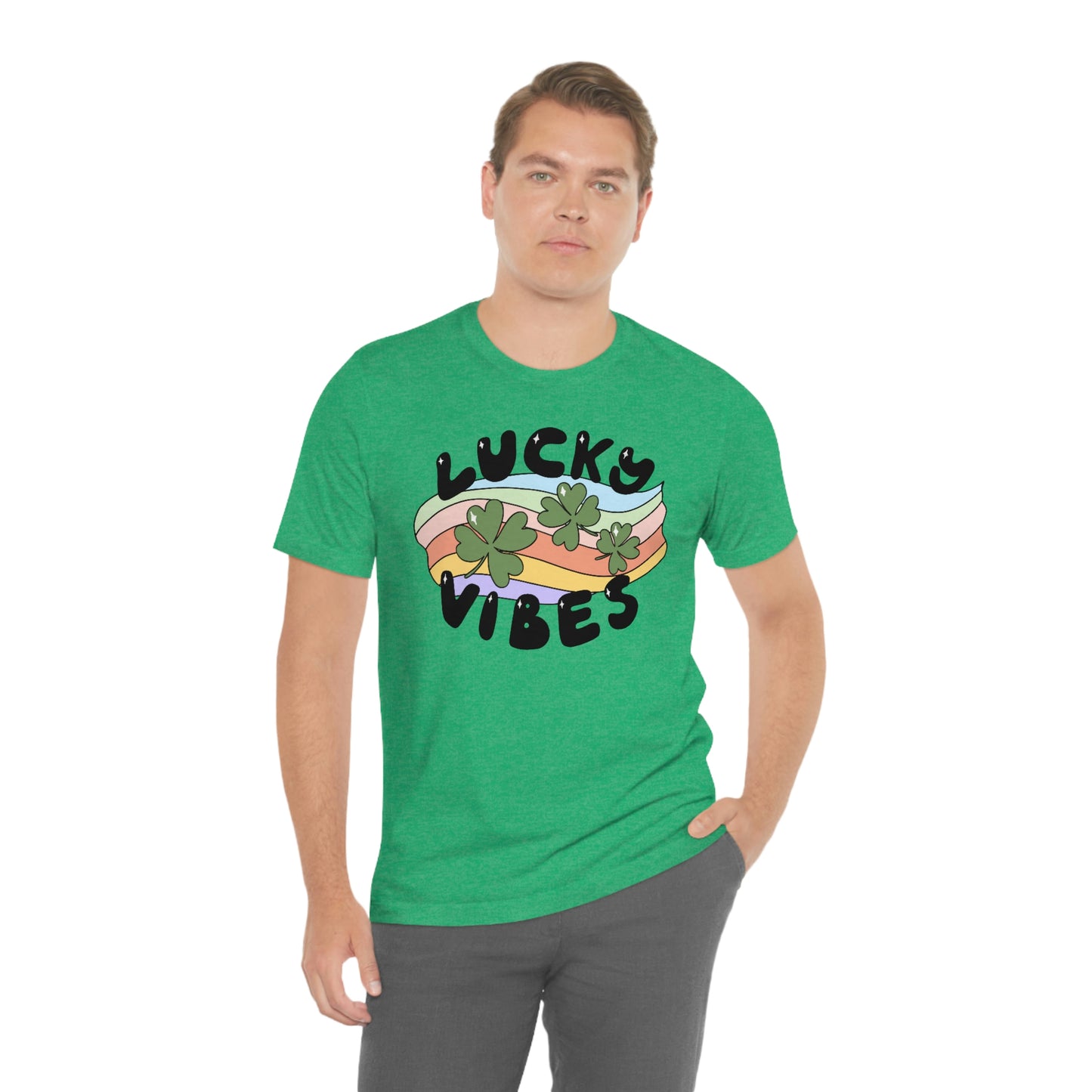 St. Patrick's Day "Lucky Vibes" Unisex Jersey Short Sleeve Tee