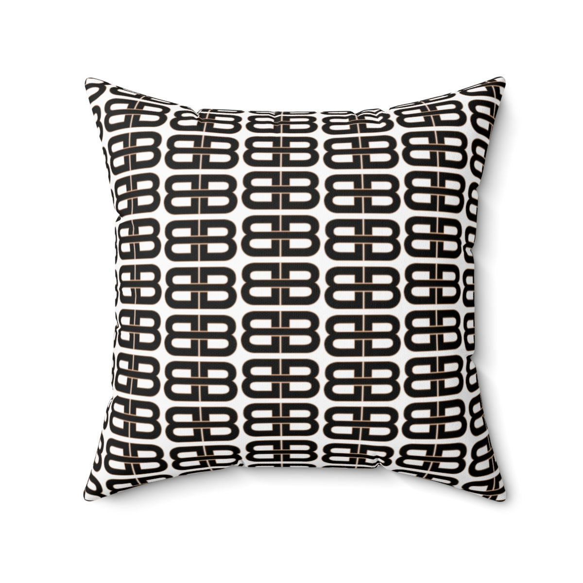 White Bhava Brand Pattern Square Pillow