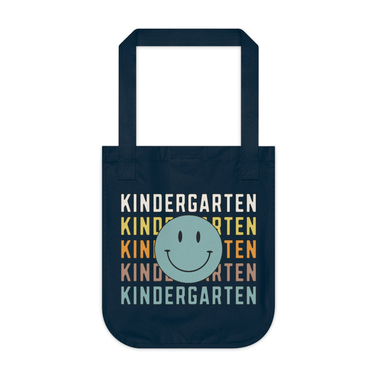 Kindergarten Smiley Face Organic Canvas Tote Bag