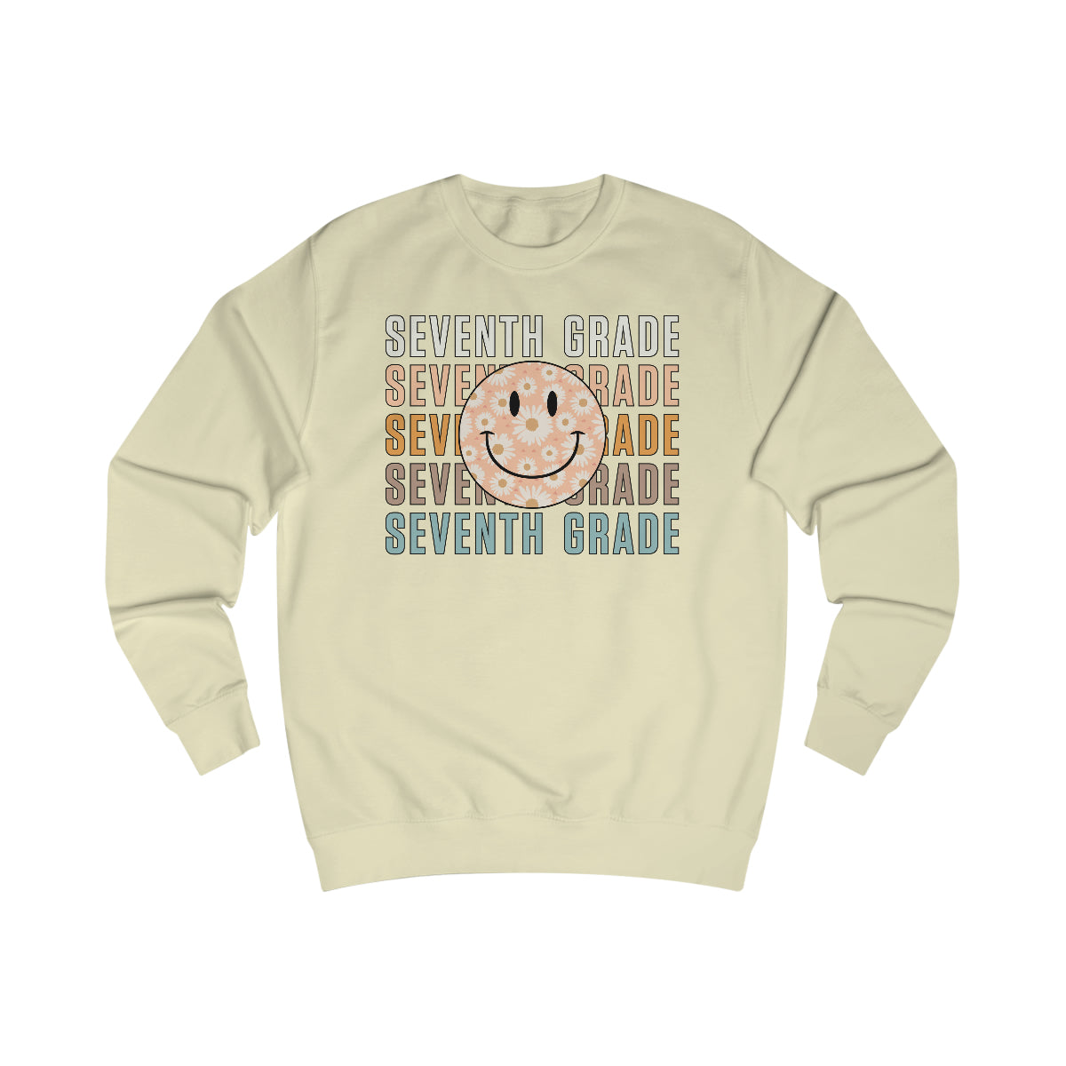 7th Grade Warm Colors Smiley Face Unisex Heavy Blend™ Crewneck Sweatshirt