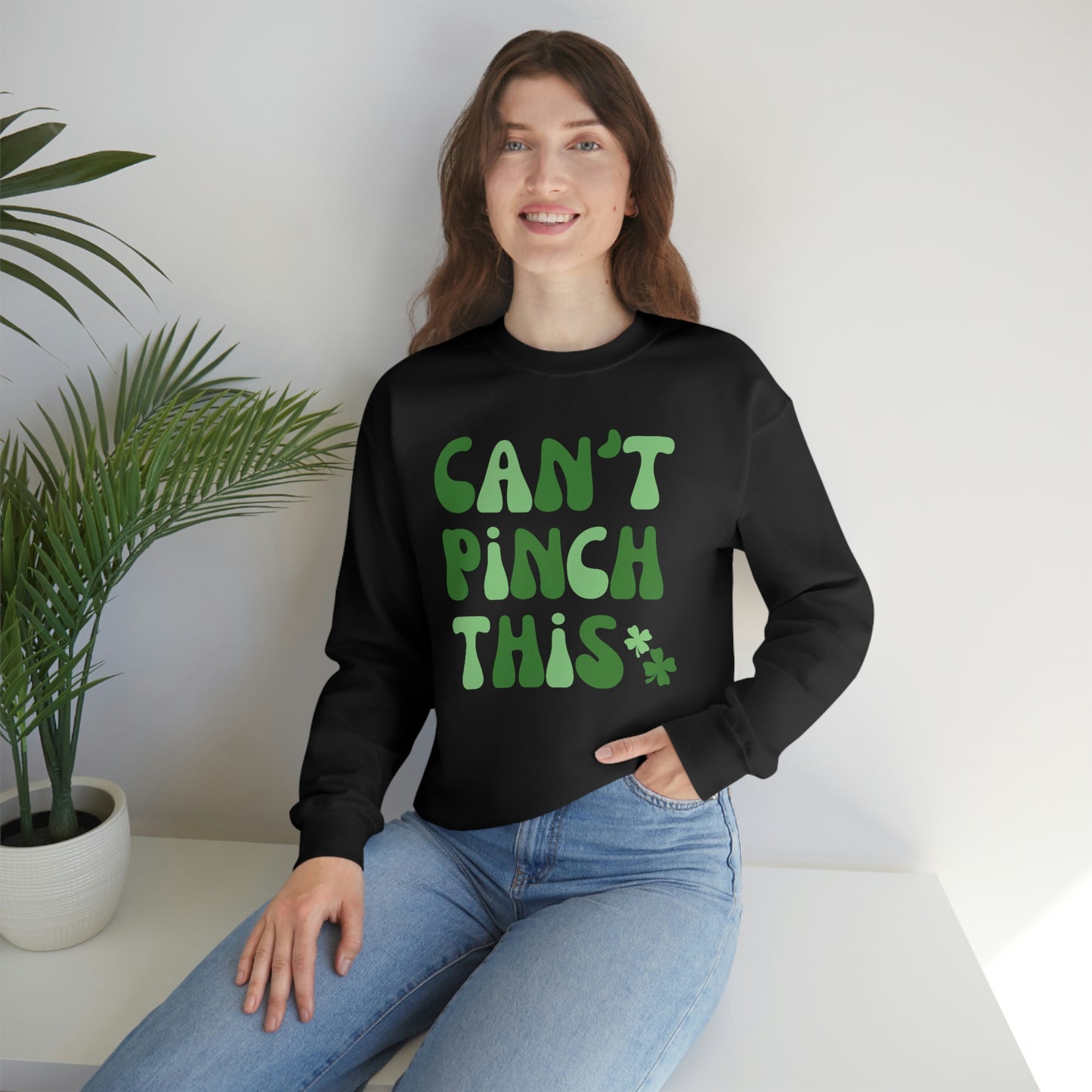 St. Patrick's Day "Can't Pinch This" Design Unisex Heavy Blend Crewneck Sweatshirt