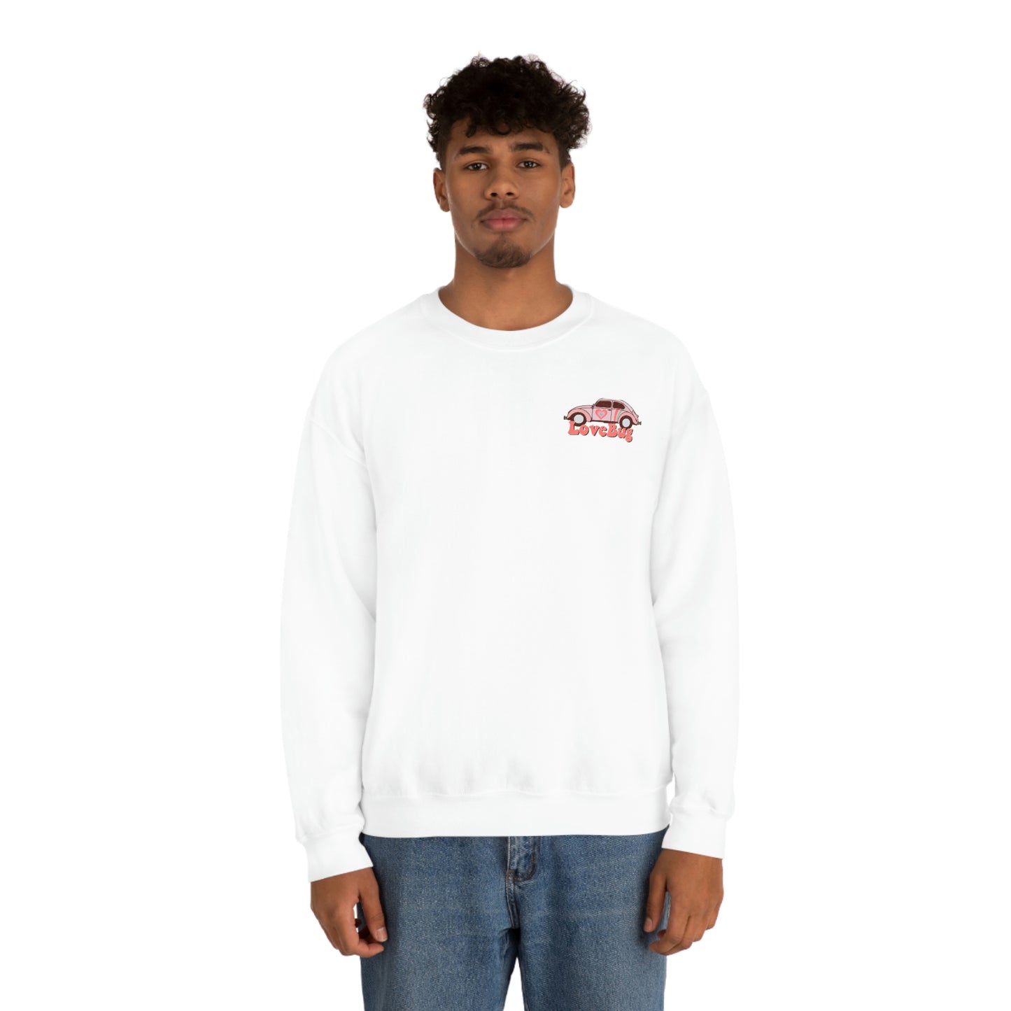 Front and Back Image "Lovebug" Unisex Heavy Blend™ Crewneck Sweatshirt