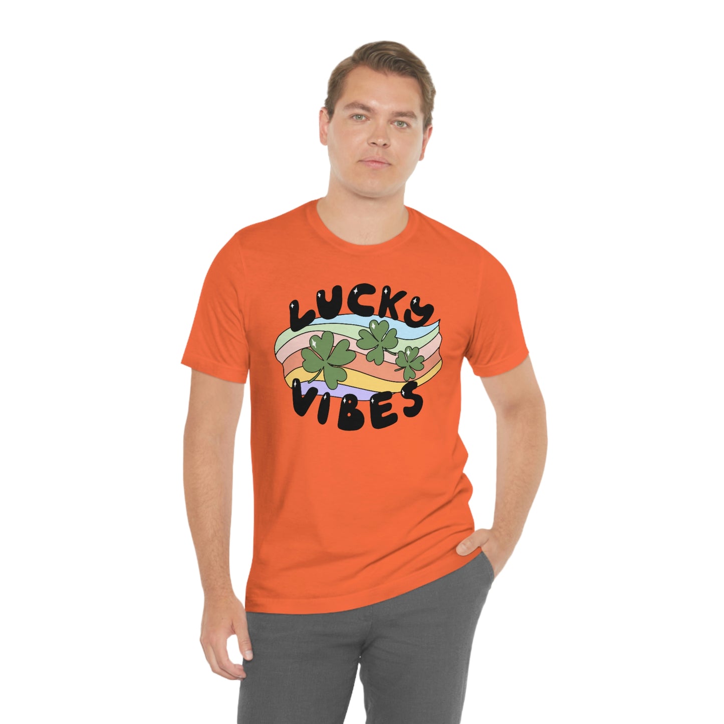 St. Patrick's Day "Lucky Vibes" Unisex Jersey Short Sleeve Tee