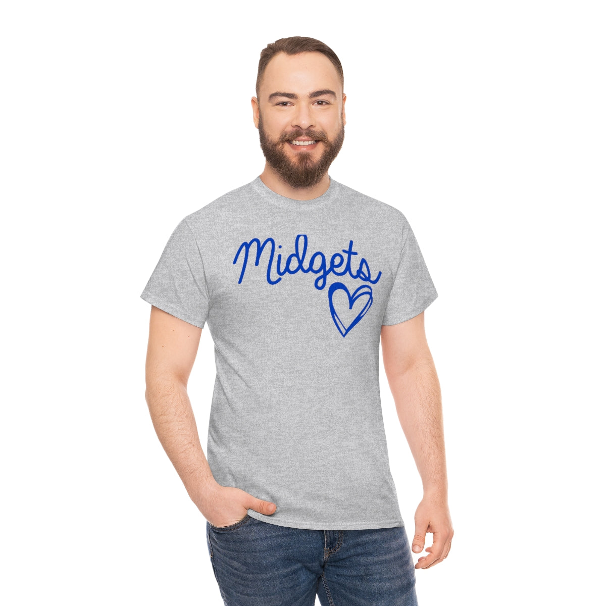 Midget Blue Heart Unisex Heavy Cotton Tee