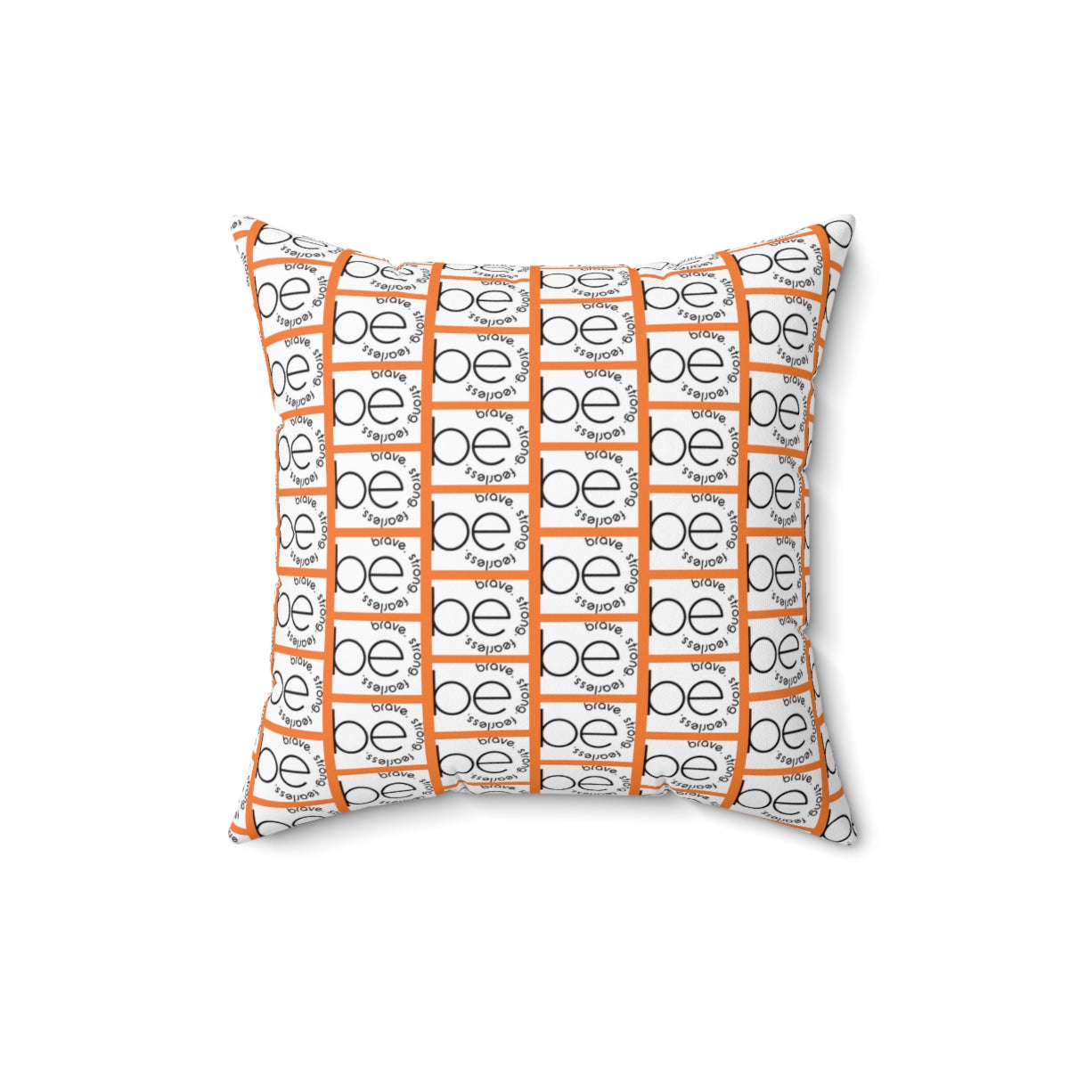 Orange BE ORIGINAL Pattern Spun Polyester Square Pillow