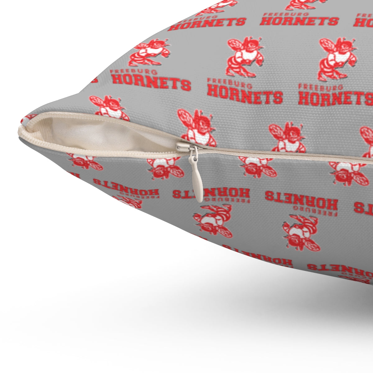 Gray Freeburg Hornets Spun Polyester Square Pillow