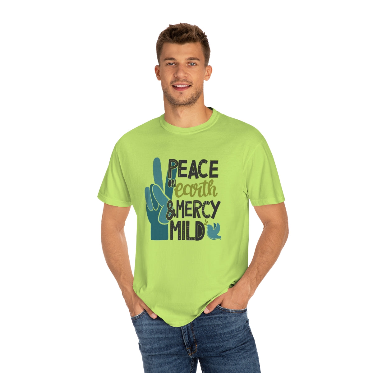 Peace on Earth and Mercy Mild Unisex Garment-Dyed Comfort Colors PREMIUM T-shirt