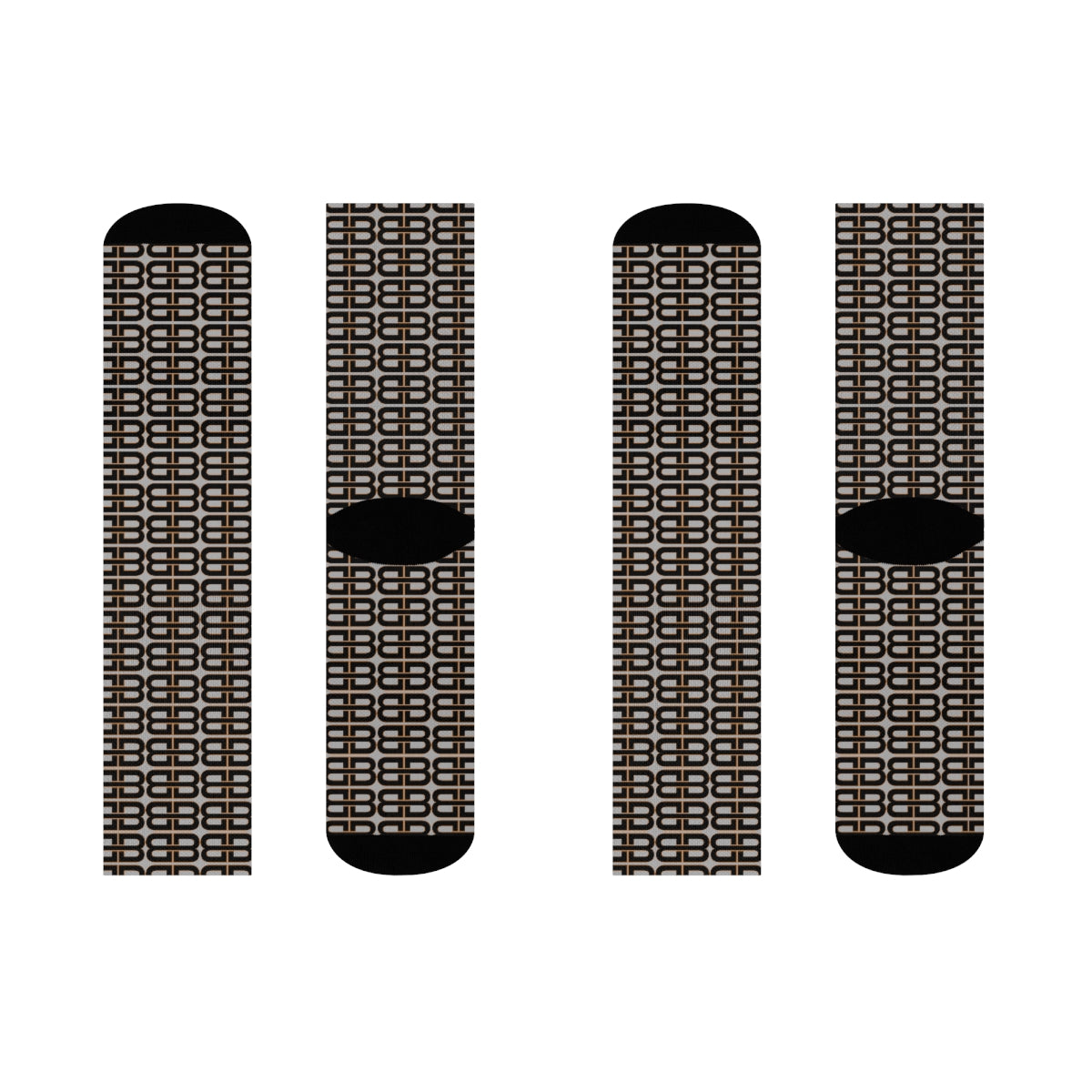 Light Gray Bhava Brand Pattern Crew Socks