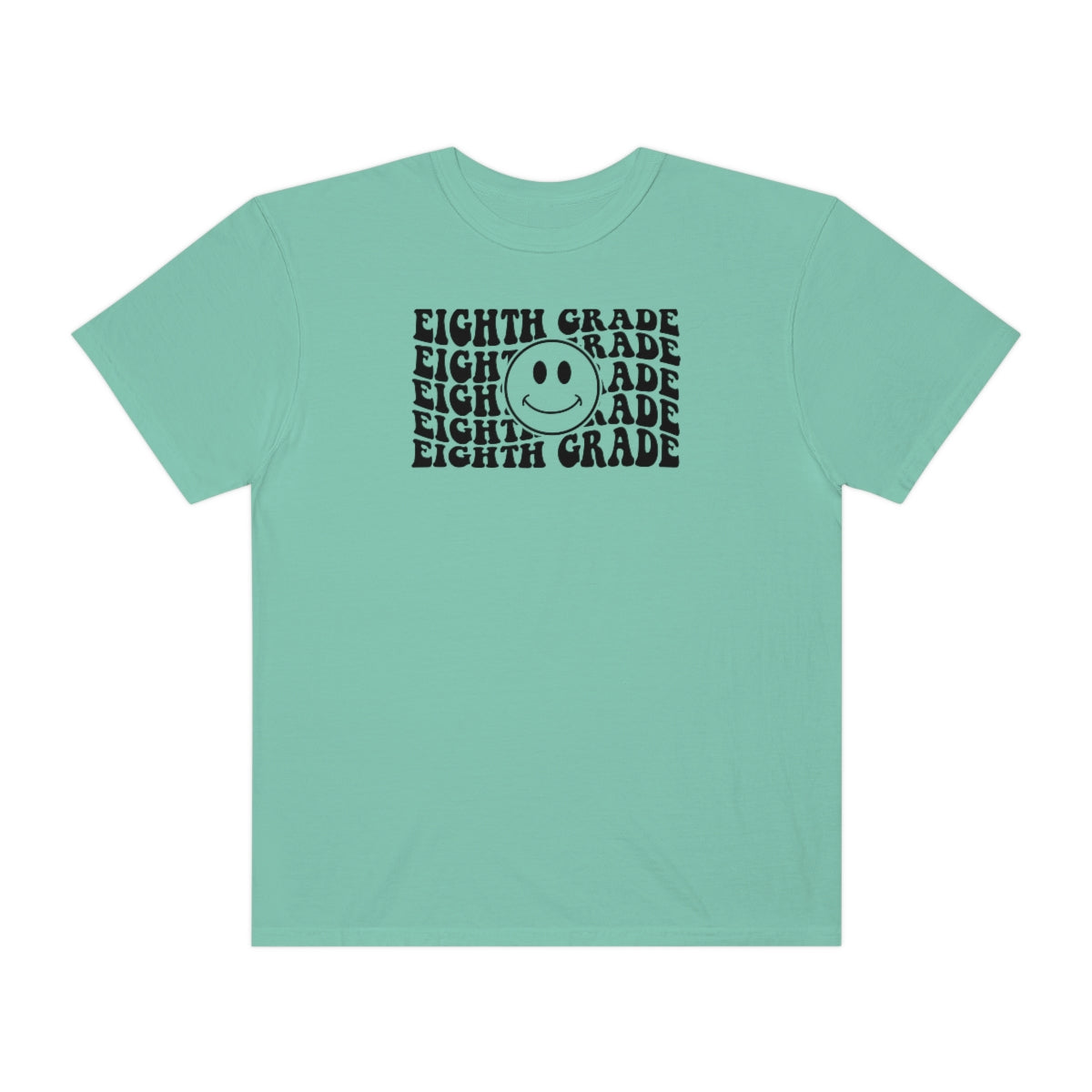 8th Grade Smiley Face Black Print Unisex Garment-Dyed PREMIUM T-shirt