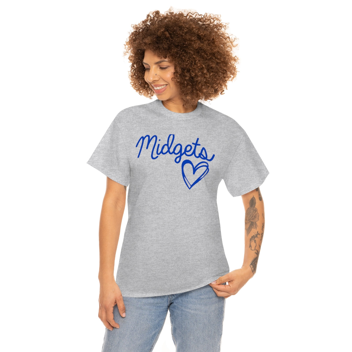 Midget Blue Heart Unisex Heavy Cotton Tee