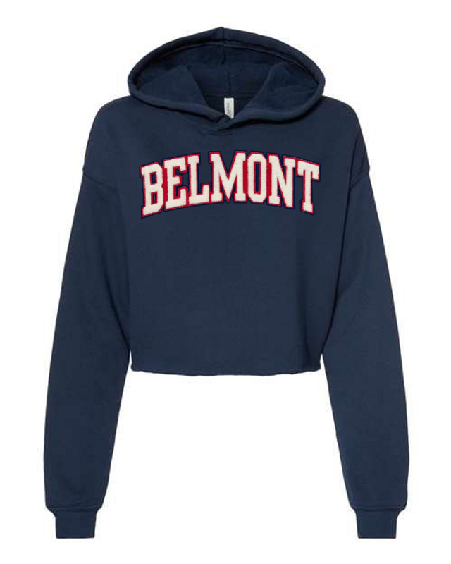 Belmont University Cropped Chenille Bella + Canvas Hoodie