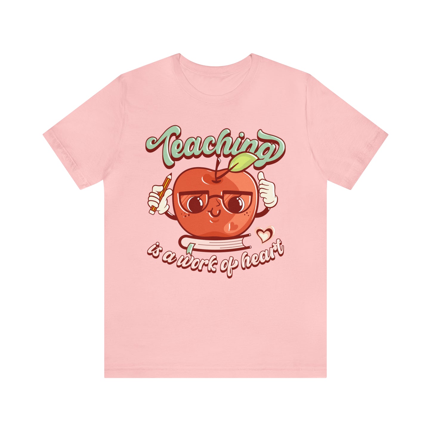 Vintage Teaching is a Work of Heart Unisex Jersey Short Sleeve Tee