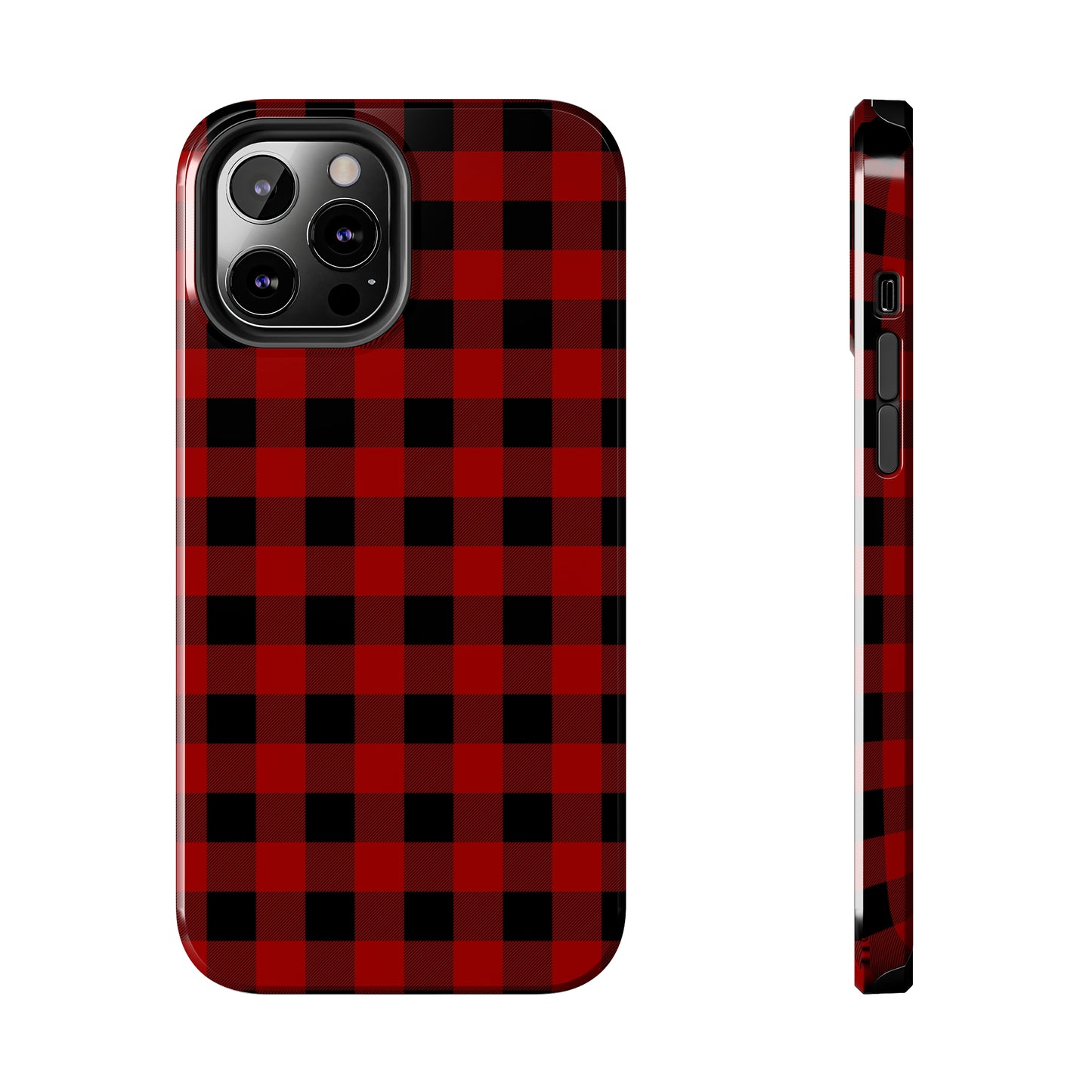 Red and Black Plaid Tough Phone Cases