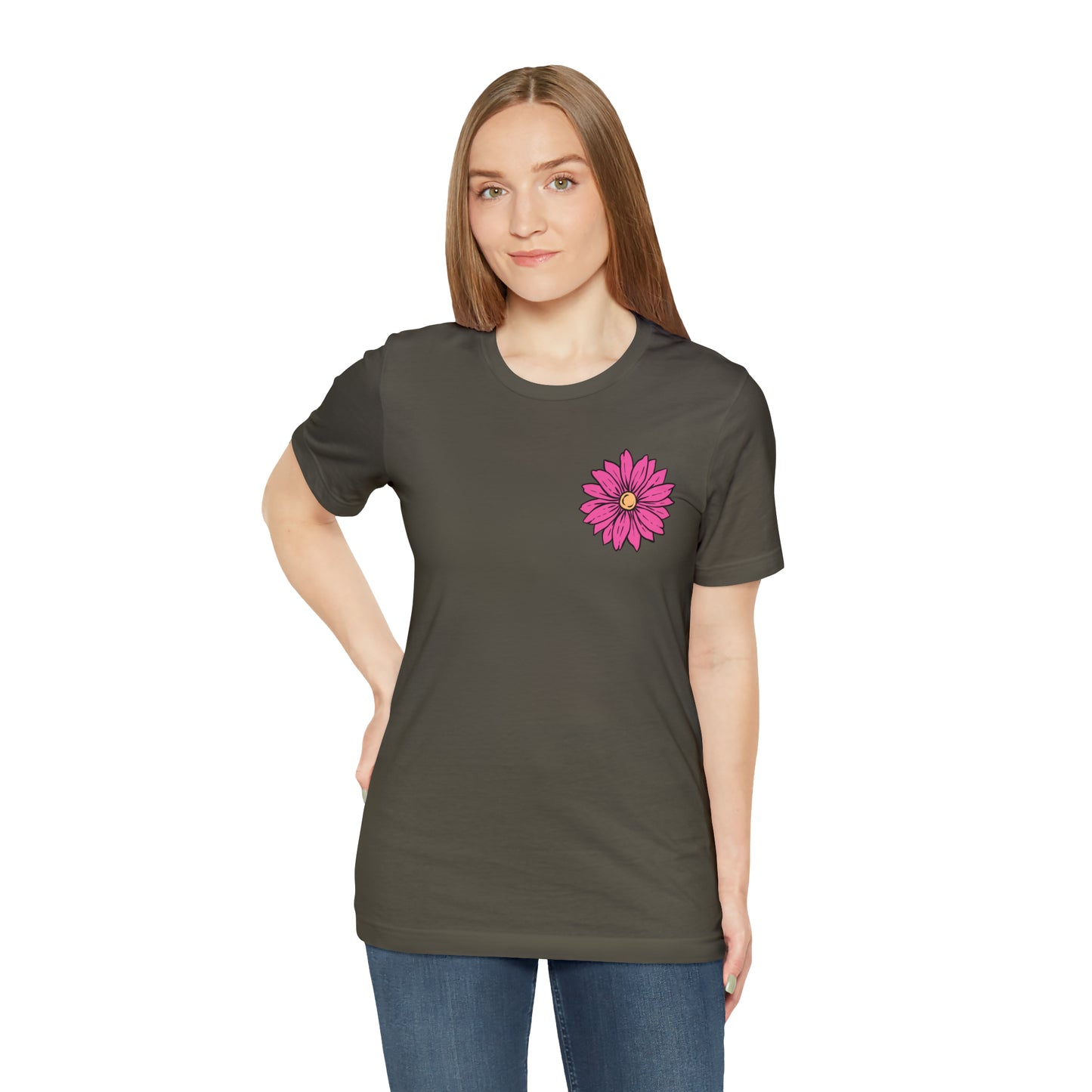 TWO SIDED Positive Energy T-Shirt (Flower on Front - Positive Energy on Back) Christian T-Shirt