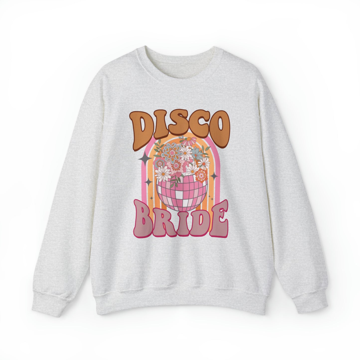 Retro Disco Bride Mirror Ball Bride Unisex Heavy Blend™ Crewneck Sweatshirt