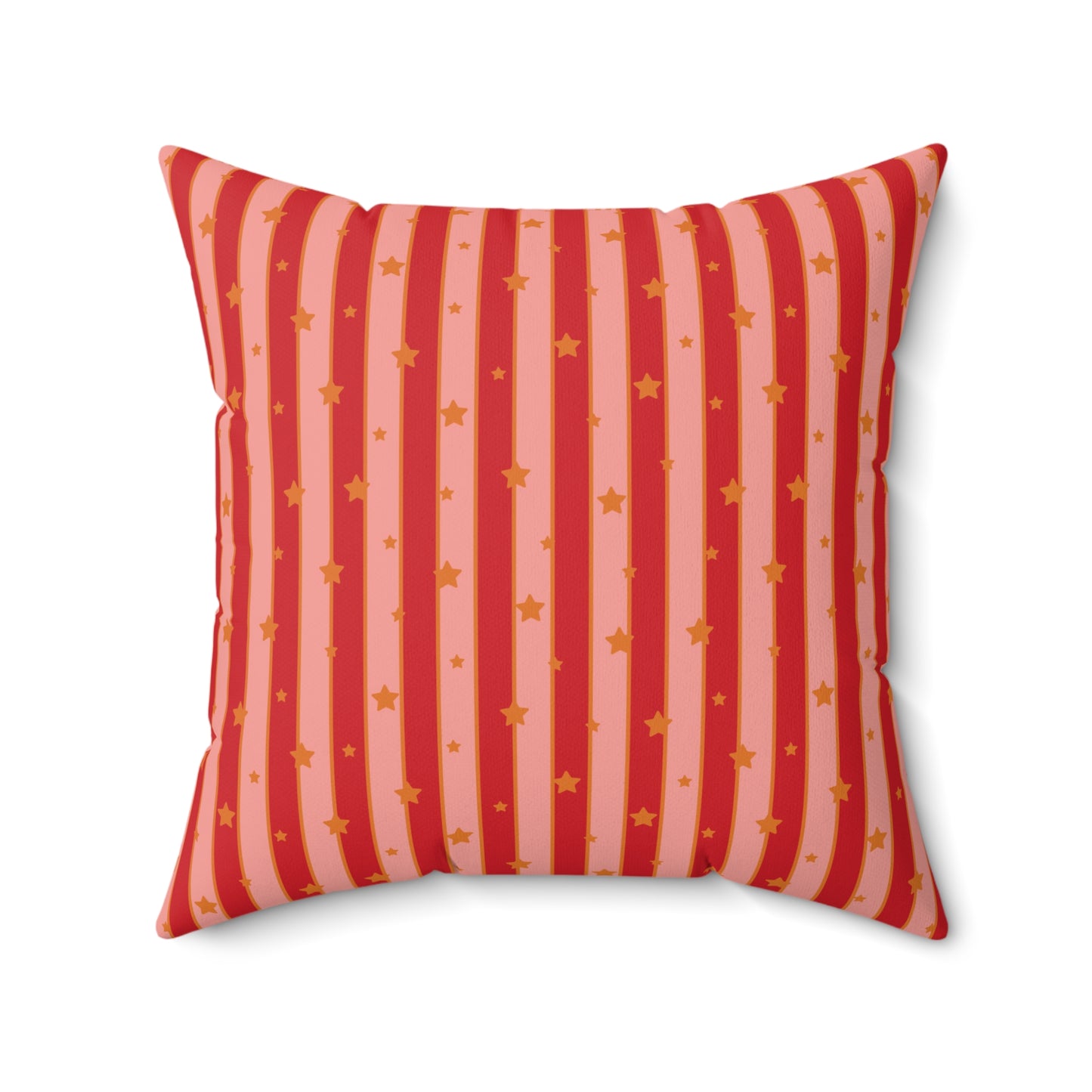 Stripes and Stars Merry Christmas Lips / Holiday Polyester Square Pillow