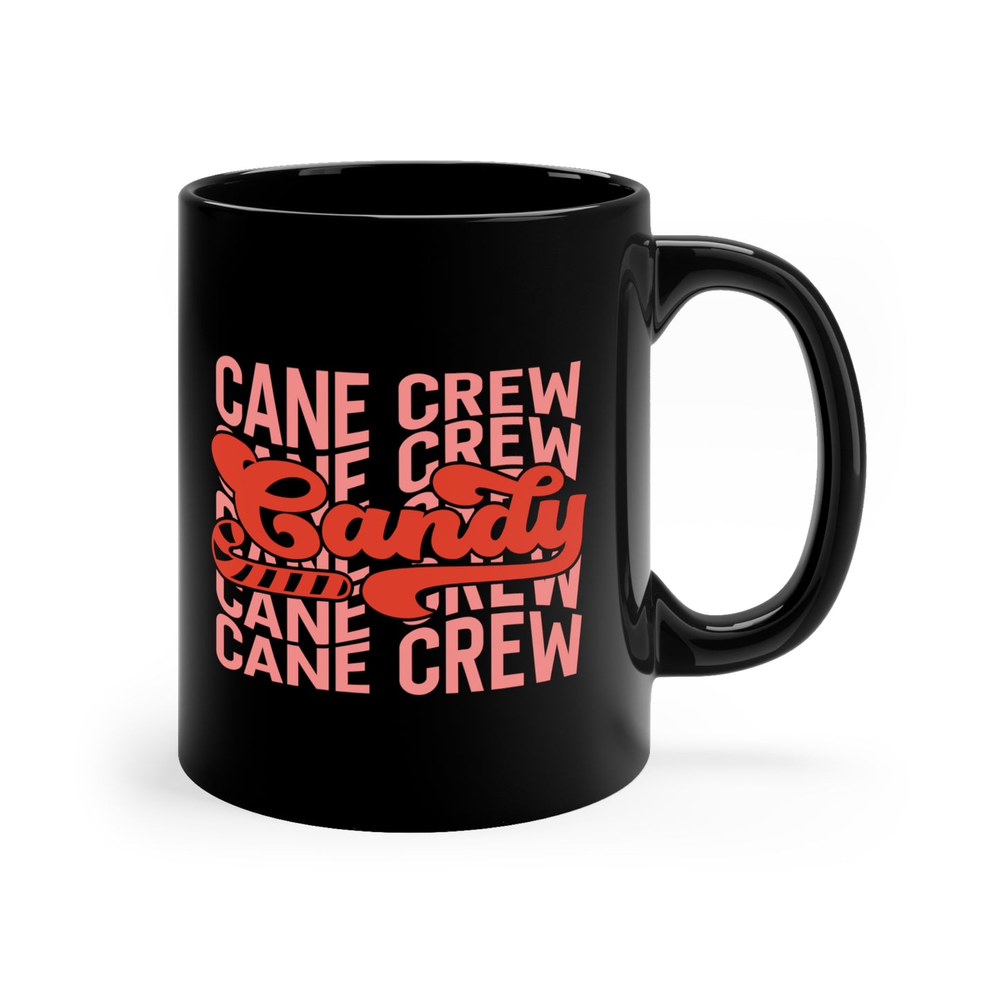 Candy Cane Crew 11oz Black Mug