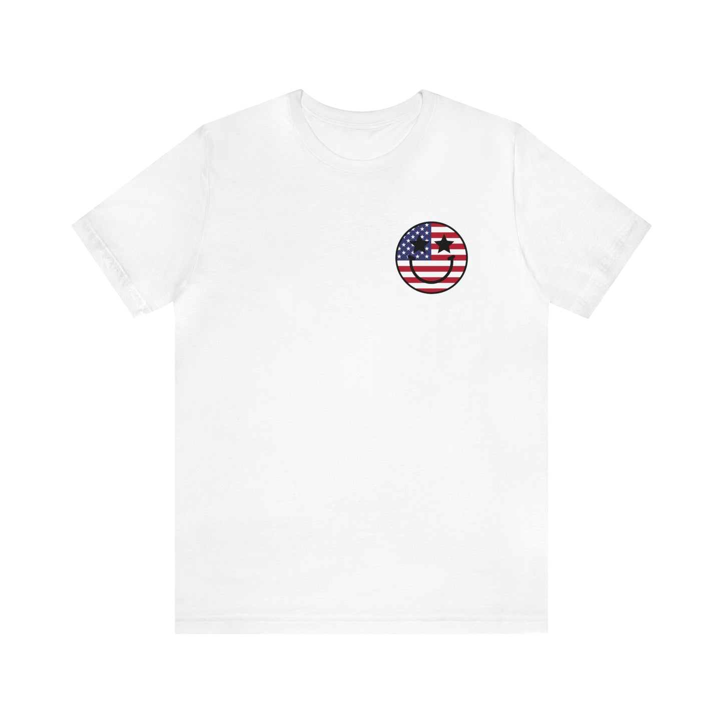 "Jesus Christ Stars and Stripes" (Front and Back Design) Unisex Jersey Short Sleeve Tee