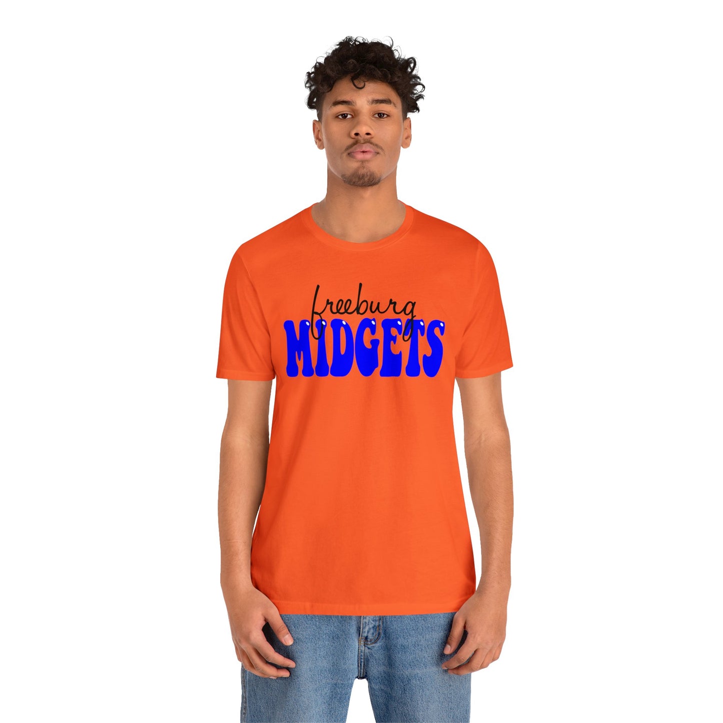 Freeburg Midgets Cursive Bubble Logo Bella Jersey Short Sleeve Tee (Unisex)