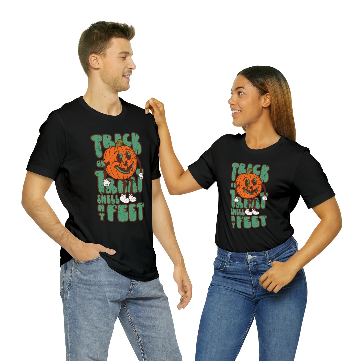 Distressed Trick or Treat Smell My Feet T-Shirt