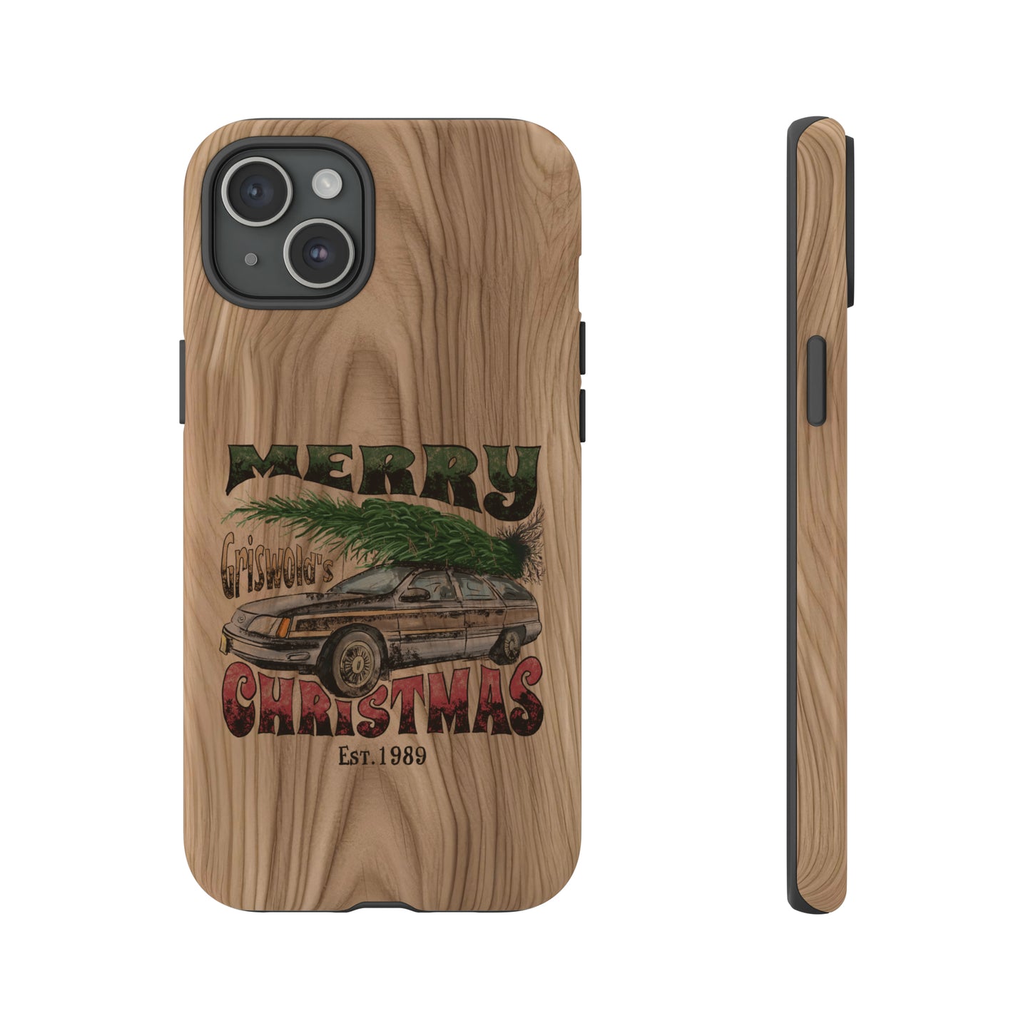 Distressed Merry Griswold's Christmas Tree Station Wagon Holiday Apple iPhone Tough Cases