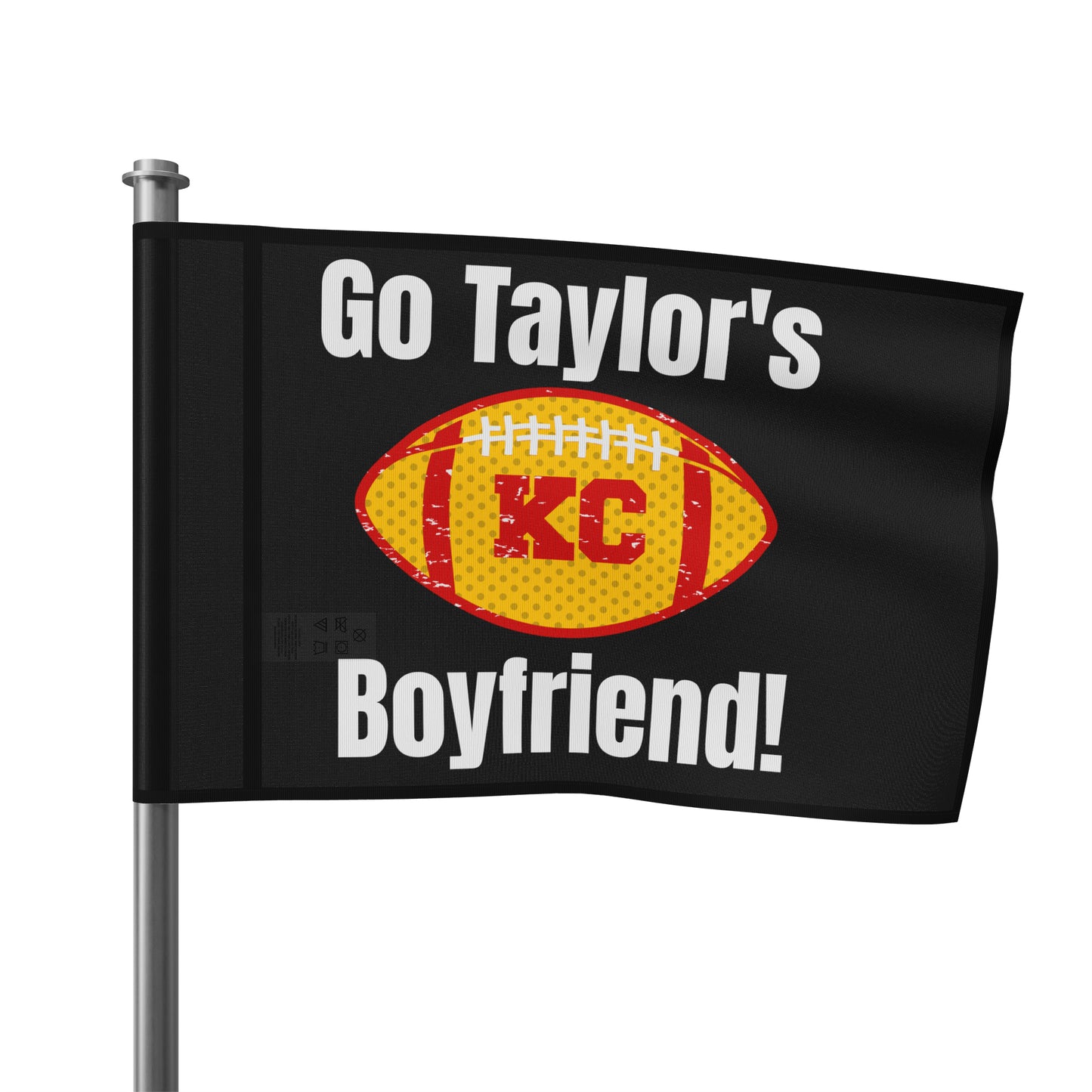 Go Taylor's Boyfriend Swift and Kelce Football Flag - Black