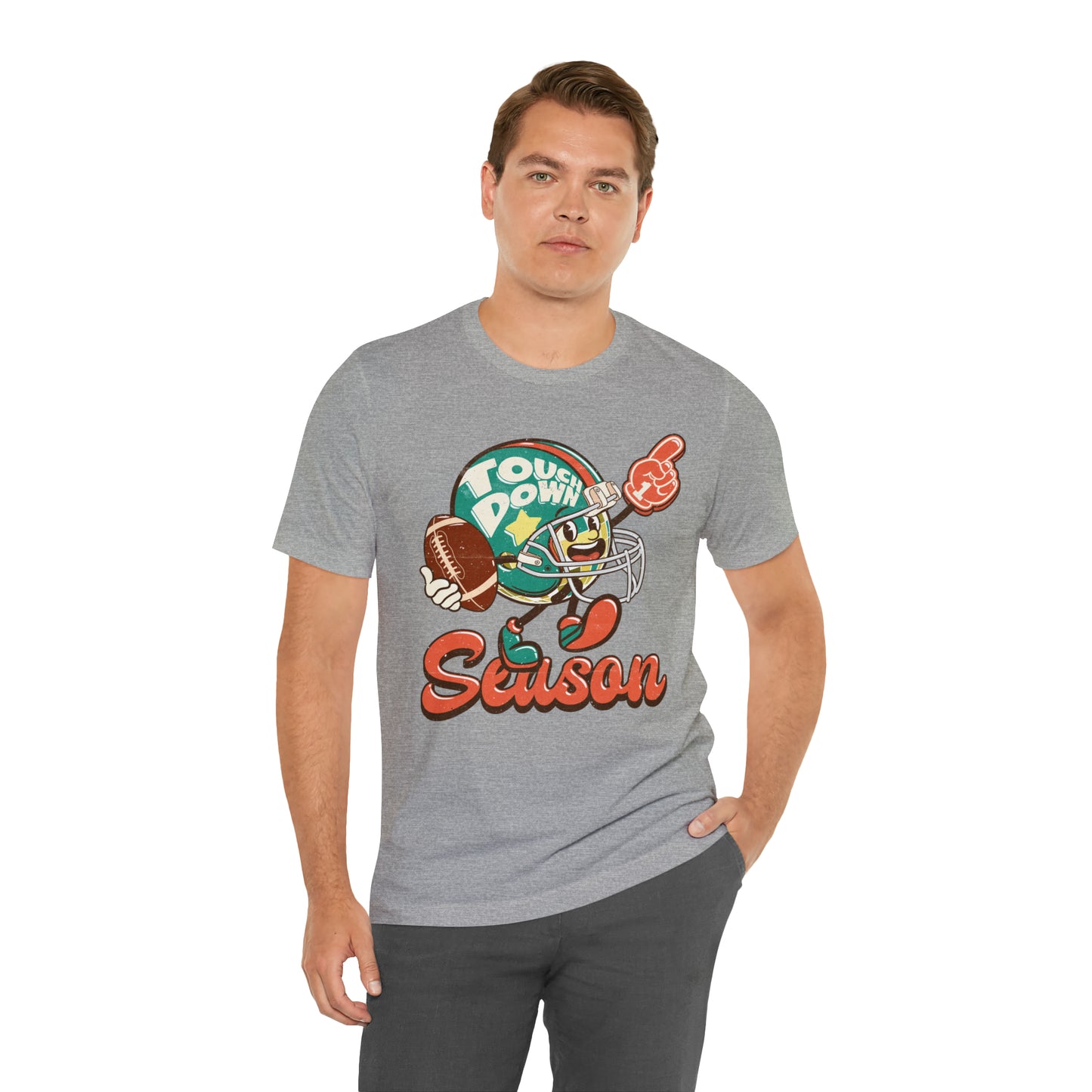 Football Season Football Helmet Character Holding Football T-Shirt