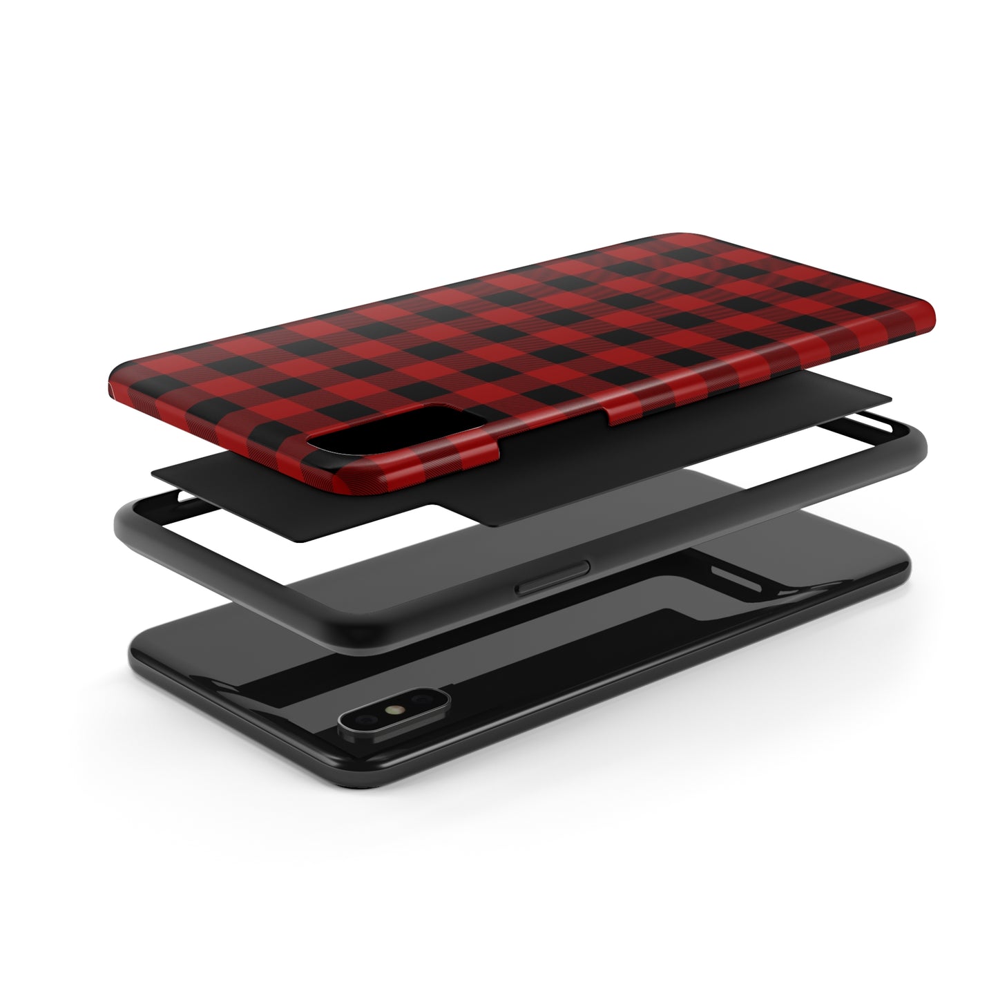 Red and Black Plaid Tough Phone Cases