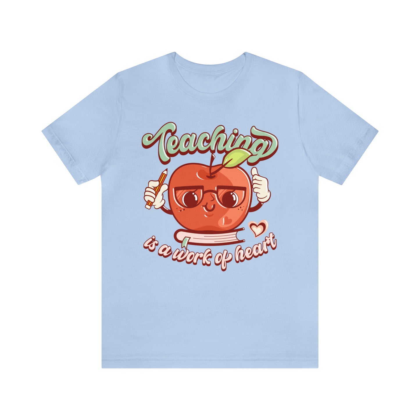 Vintage Teaching is a Work of Heart Unisex Jersey Short Sleeve Tee