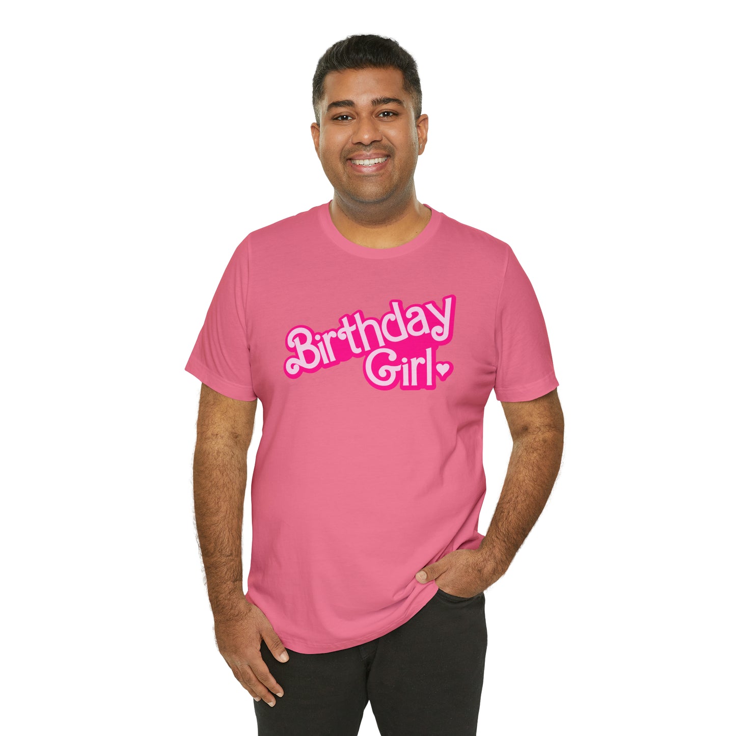 Birthday Girl Hot Pink Barbie Print T-Shirt -