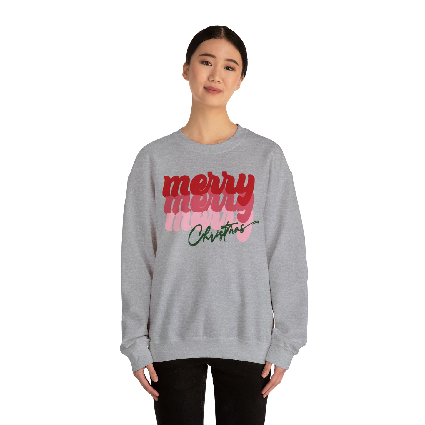 Merry Merry Merry Christmas Unisex Heavy Blend™ Crewneck Sweatshirt