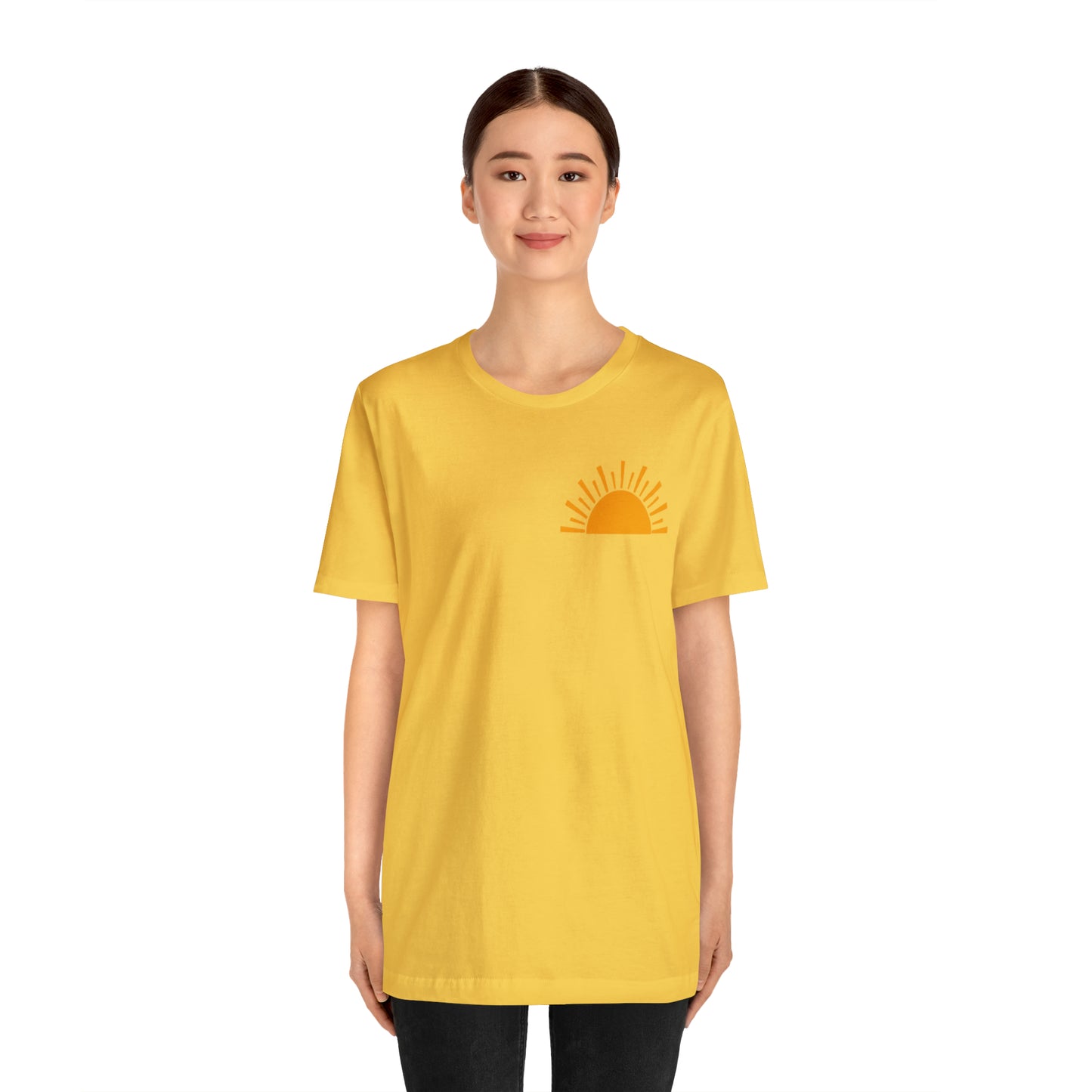 "Sunshine on My Mind"  (Front and Back Design)  Unisex Jersey Short Sleeve Tee