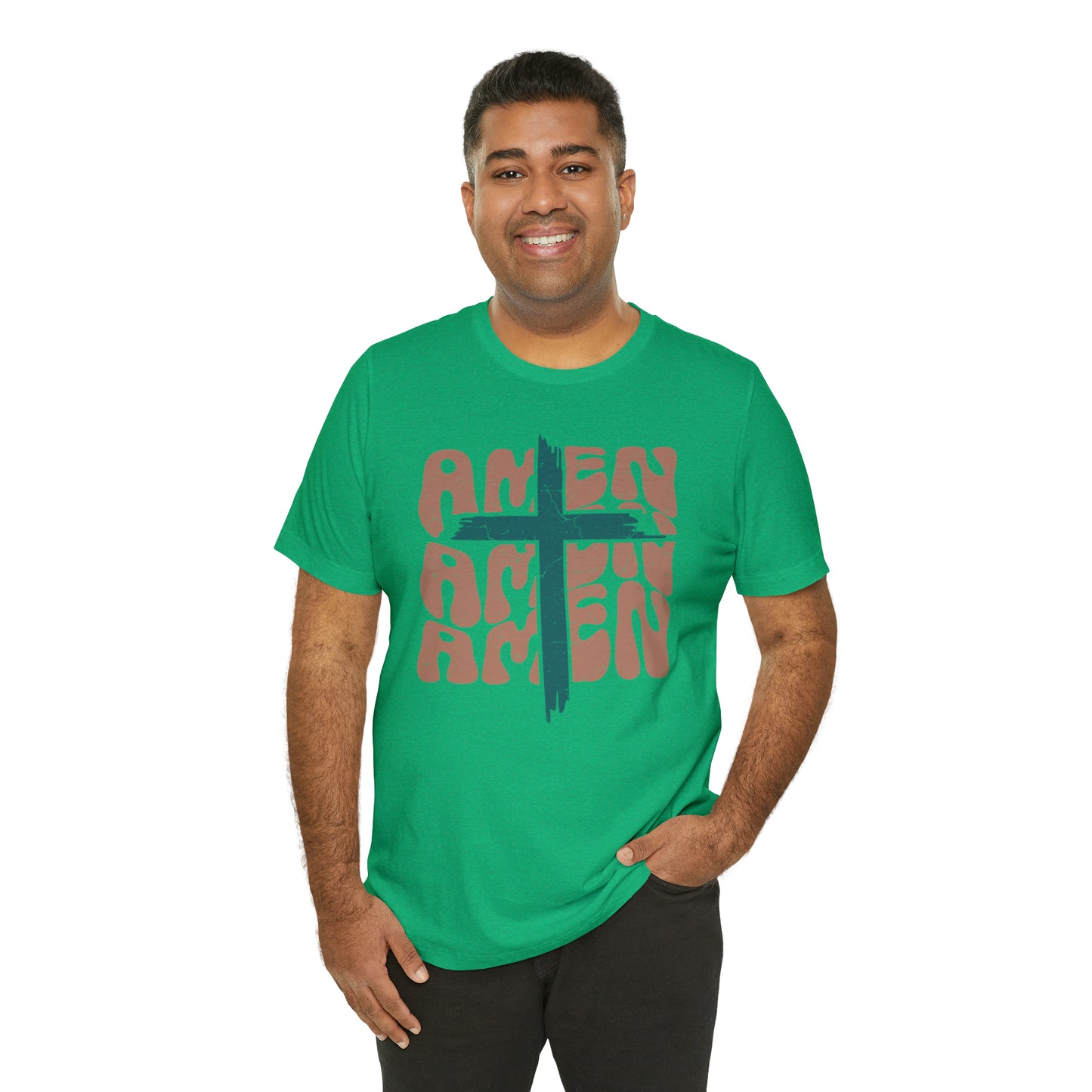 Amen Amen Amen with Cross Boho Color T-Shirt