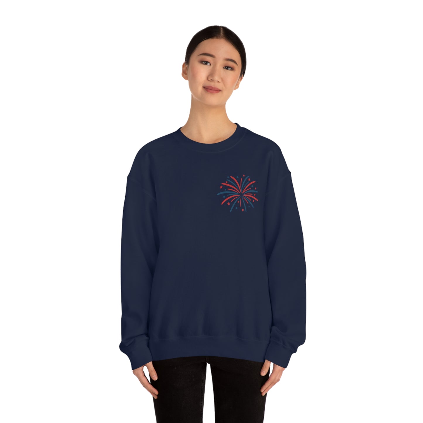 "Land of the Free Because of the Brave" (Front & Back Design) - Unisex Heavy Blend™ Crewneck Sweatshirt