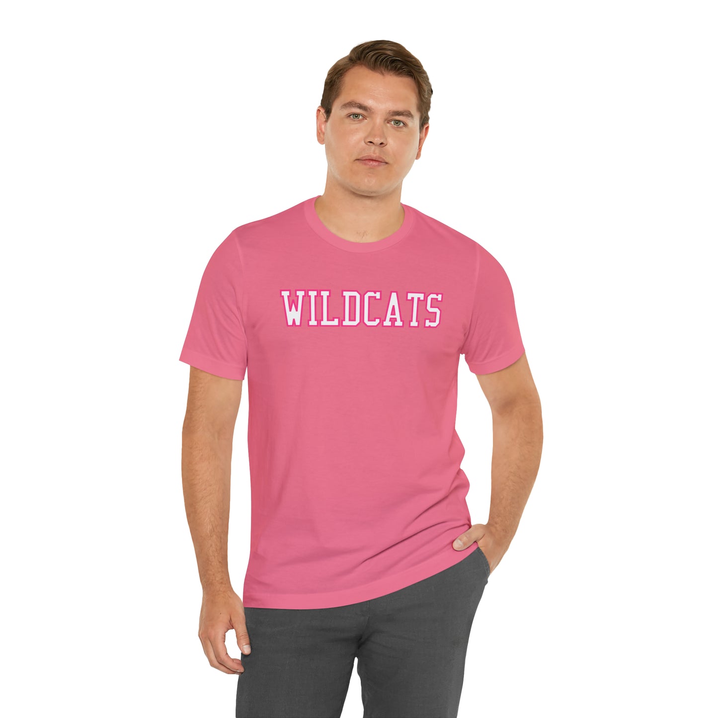 Pink Salem Wildcats Jersey Short Sleeve Tee - Green Print