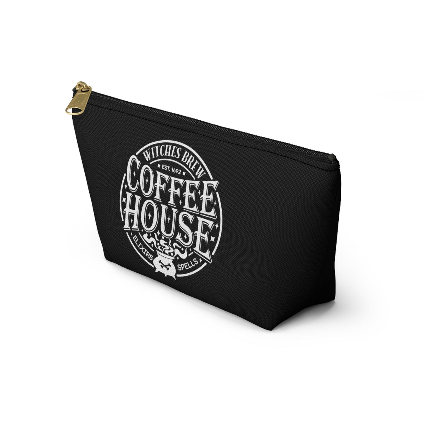 Halloween Witches Brew Coffee House Design Accessory Pouch w T-bottom - Black