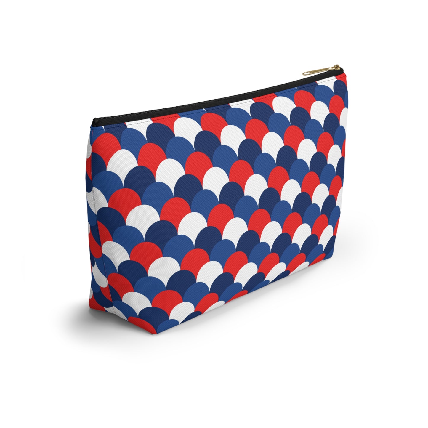 USA America 4th of July Mermaid Scale Red, White and Blue Print Design  Accessory Pouch w T-bottom