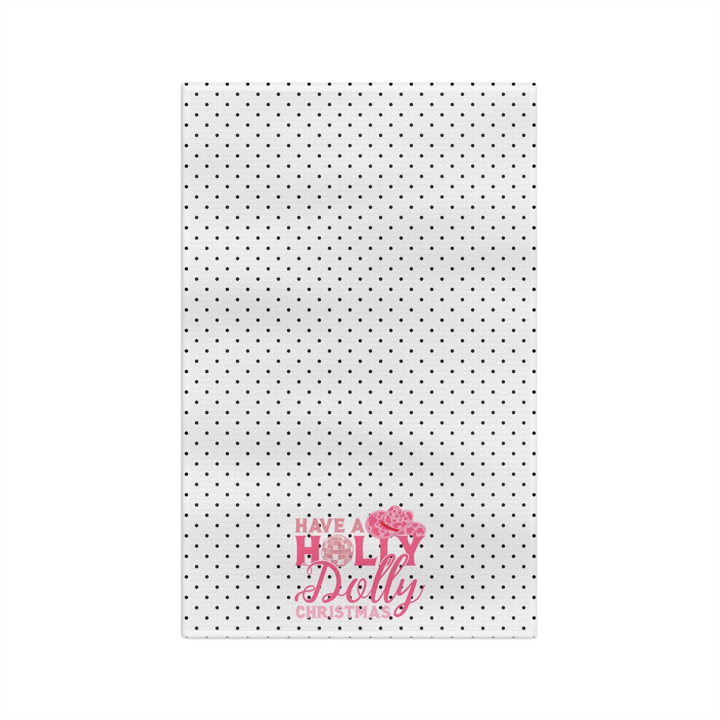 Have a Holly Dolly Christmas/ Holiday Polka Dot Print Soft Tea Towel