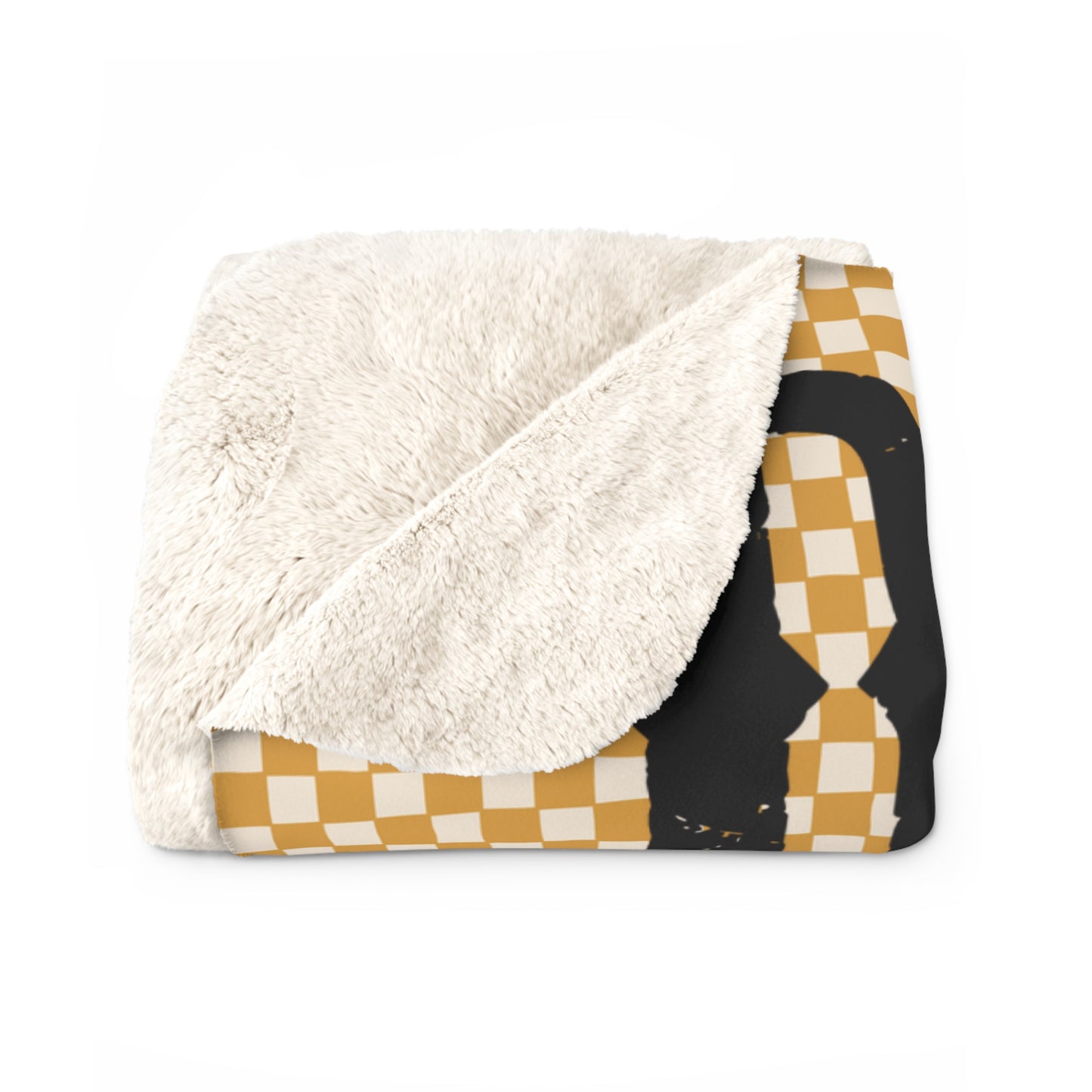 Dolly Portrait Checkerboard Sherpa Fleece Blanket