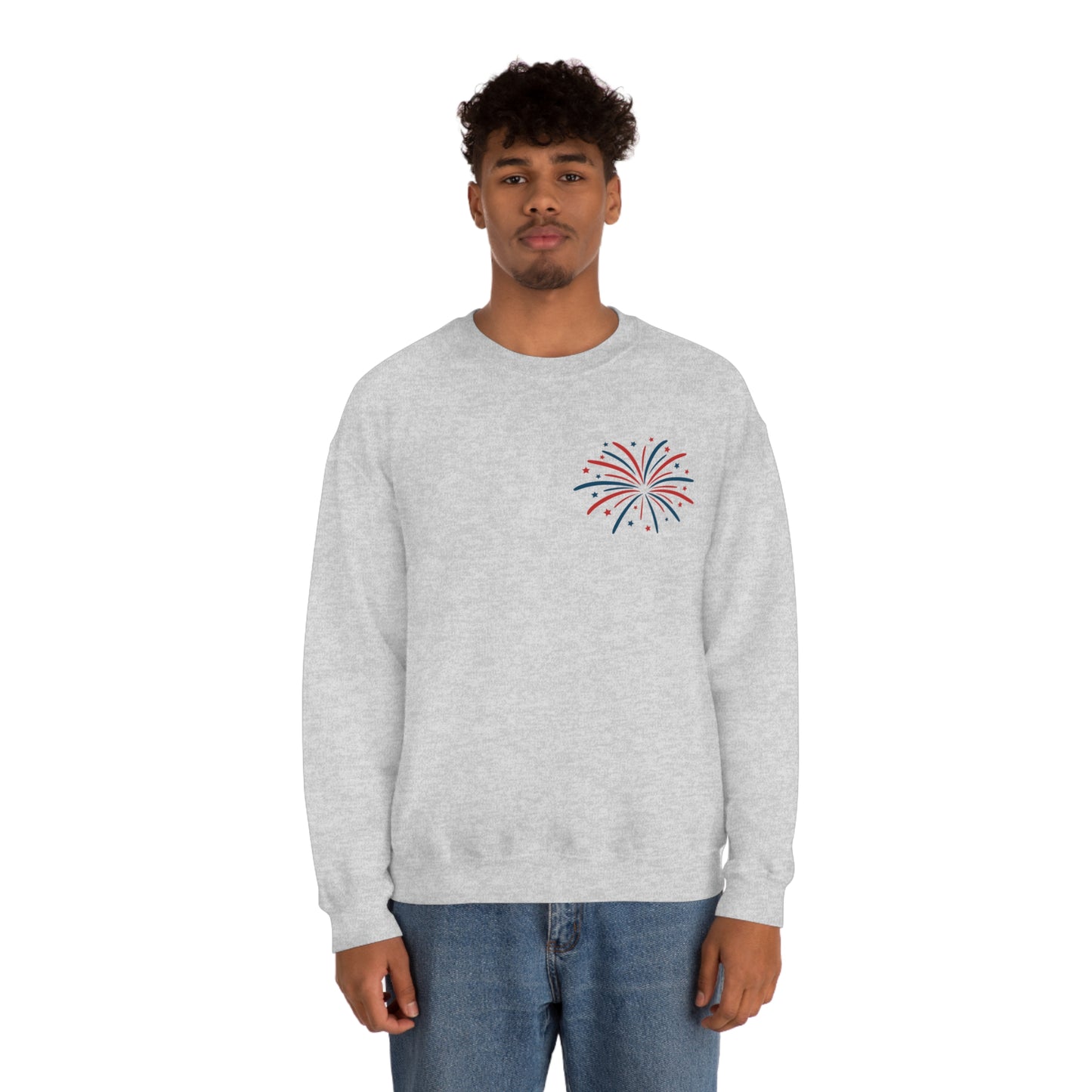 "Land of the Free Because of the Brave" (Front & Back Design) - Unisex Heavy Blend™ Crewneck Sweatshirt