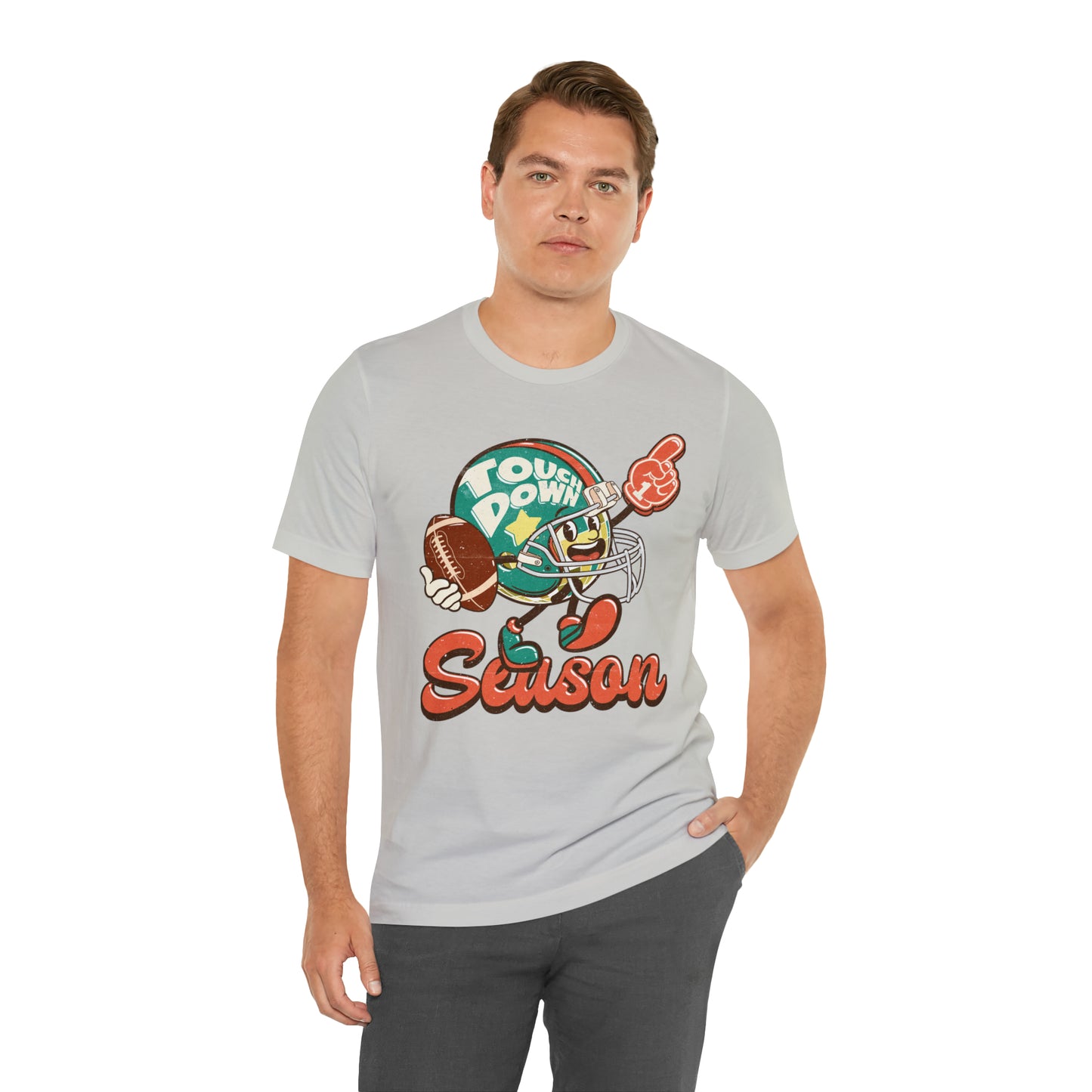 Football Season Football Helmet Character Holding Football T-Shirt