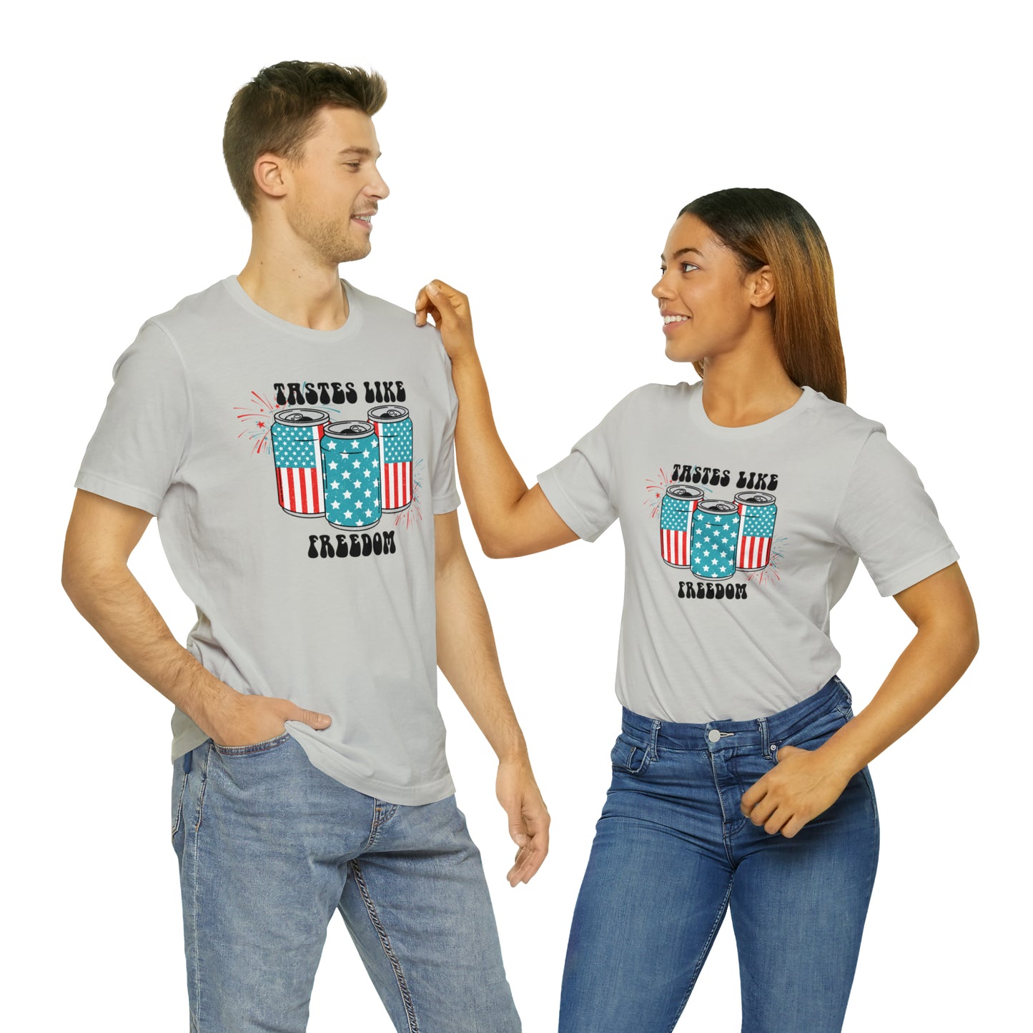 American USA Tastes Like Freedom Beverage Can Unisex Jersey Short Sleeve Tee