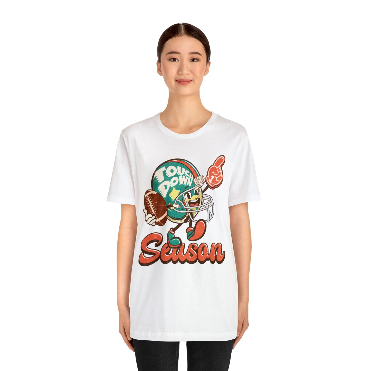 Football Season Football Helmet Character Holding Football T-Shirt