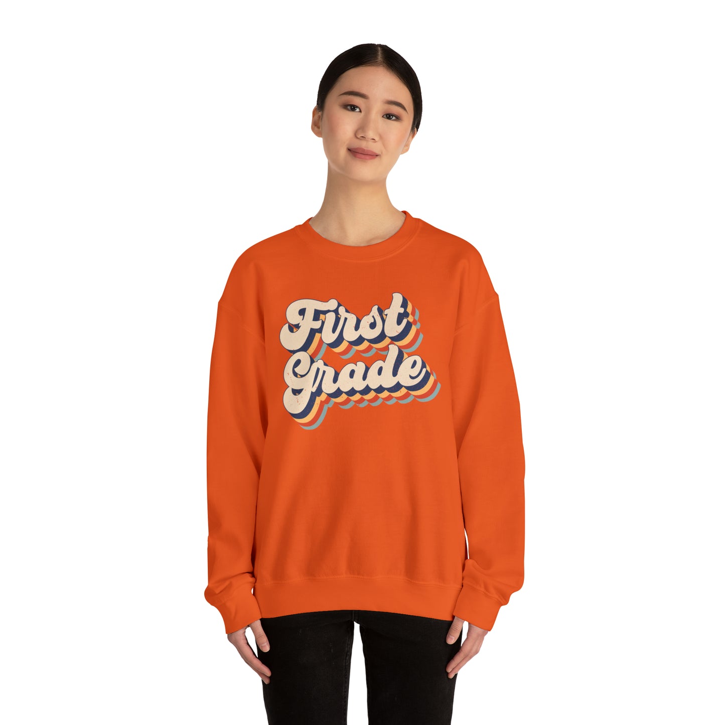 Retro 1st Grade Unisex Heavy Blend™ Crewneck Sweatshirt