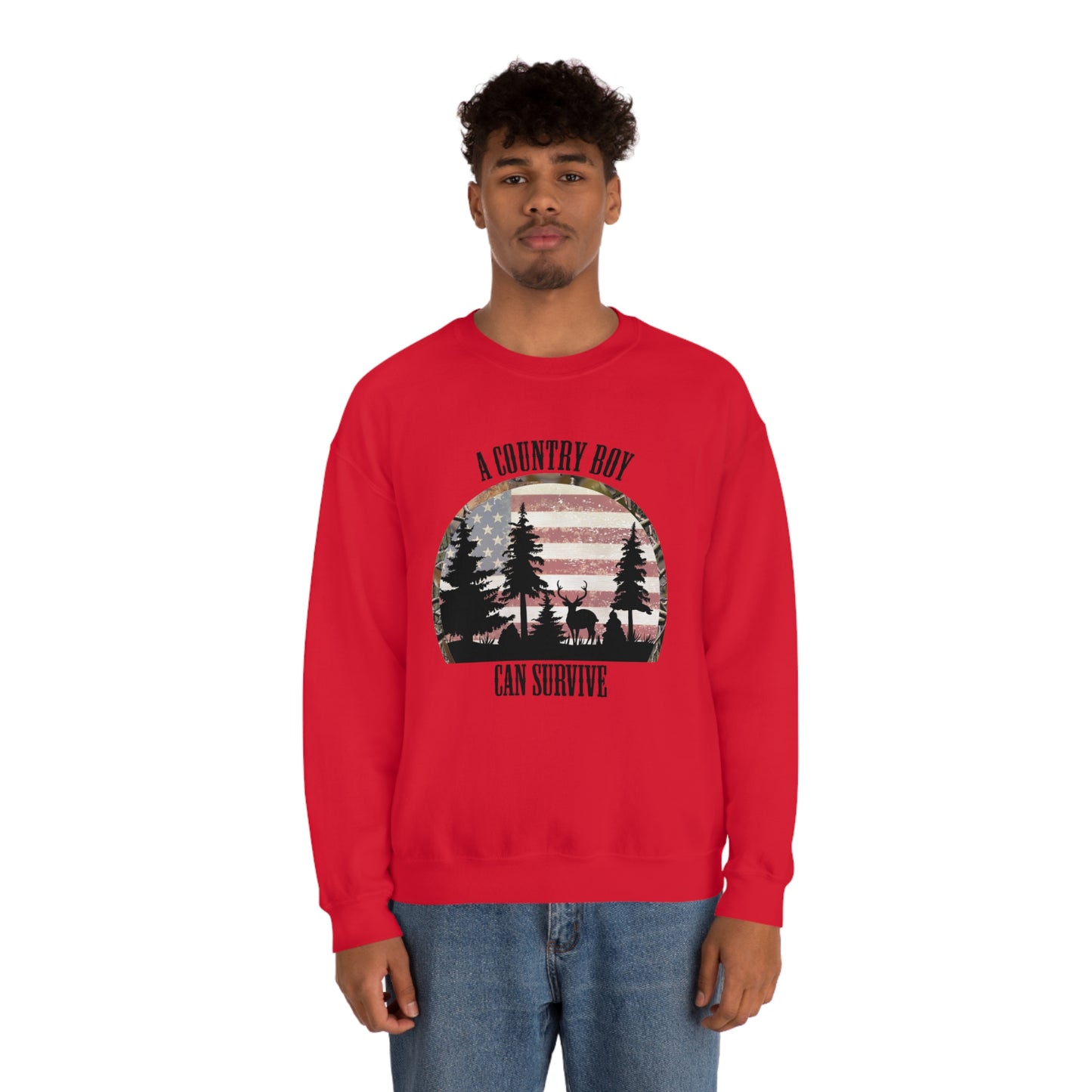 "A Country Boy Can Survive" - Unisex Heavy Blend™ Crewneck Sweatshirt