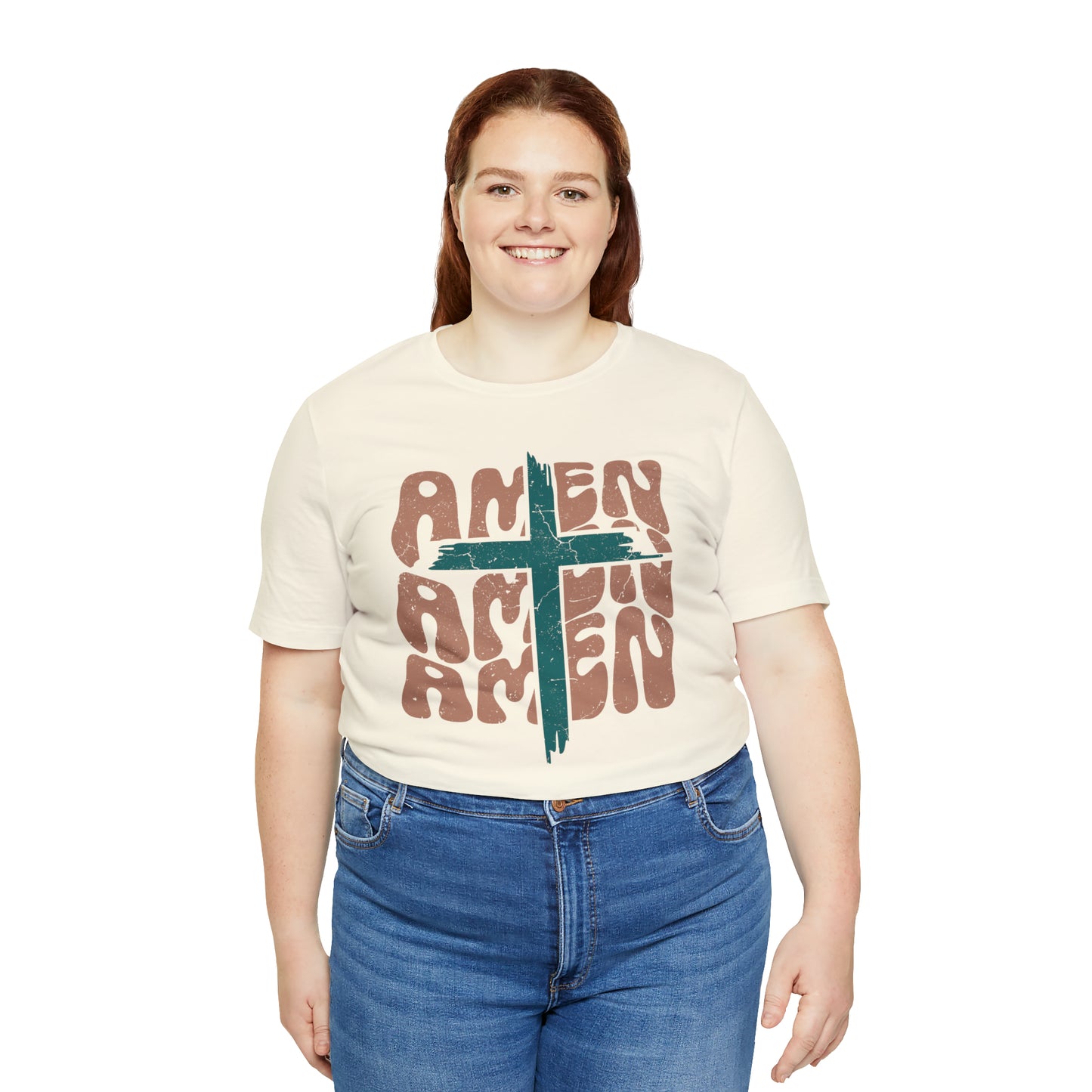 Amen Amen Amen with Cross Boho Color T-Shirt